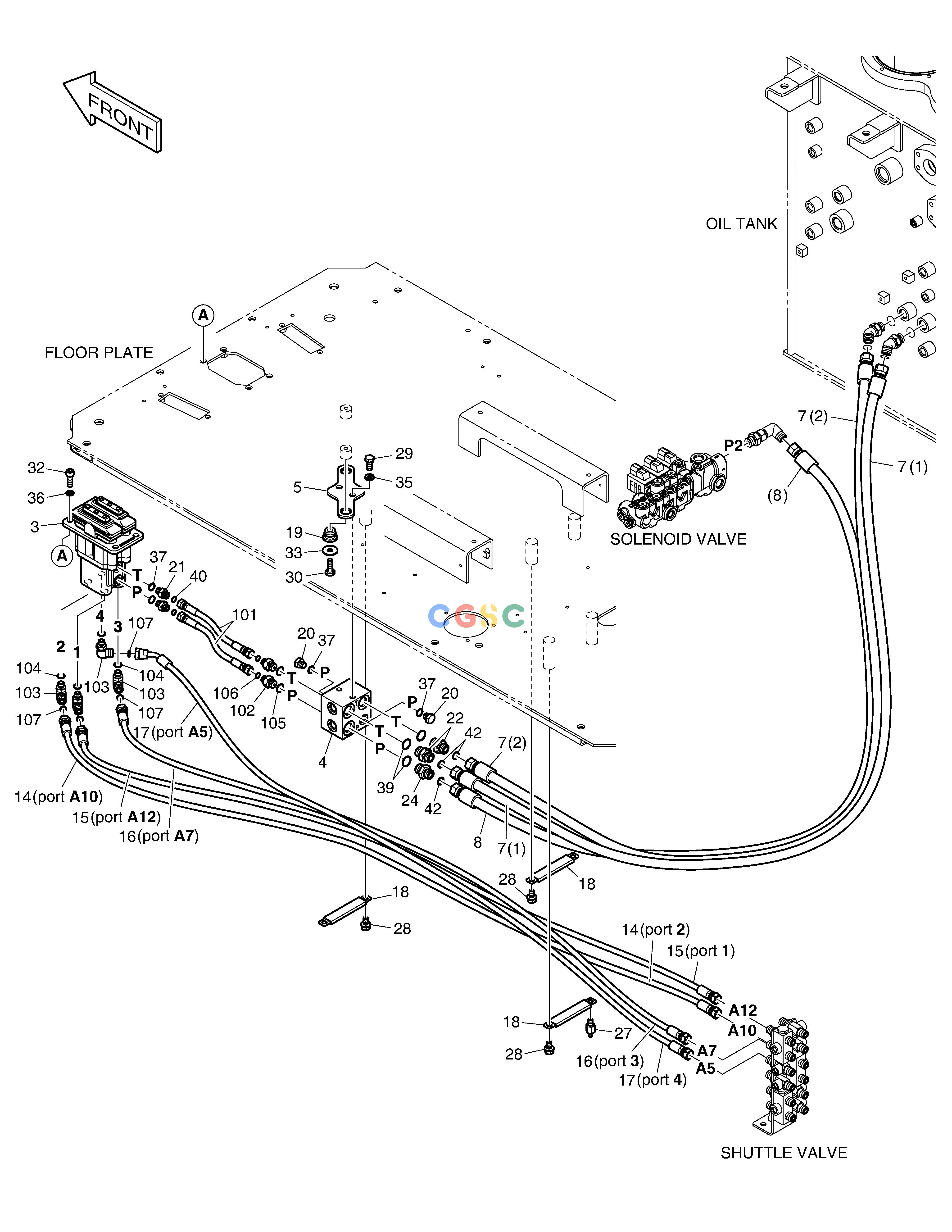 斗山零件查询PILOT PIPING(8) DX340LC-5 / DX350LC-5(S/N:10001~10049) Doosan parts catalog online