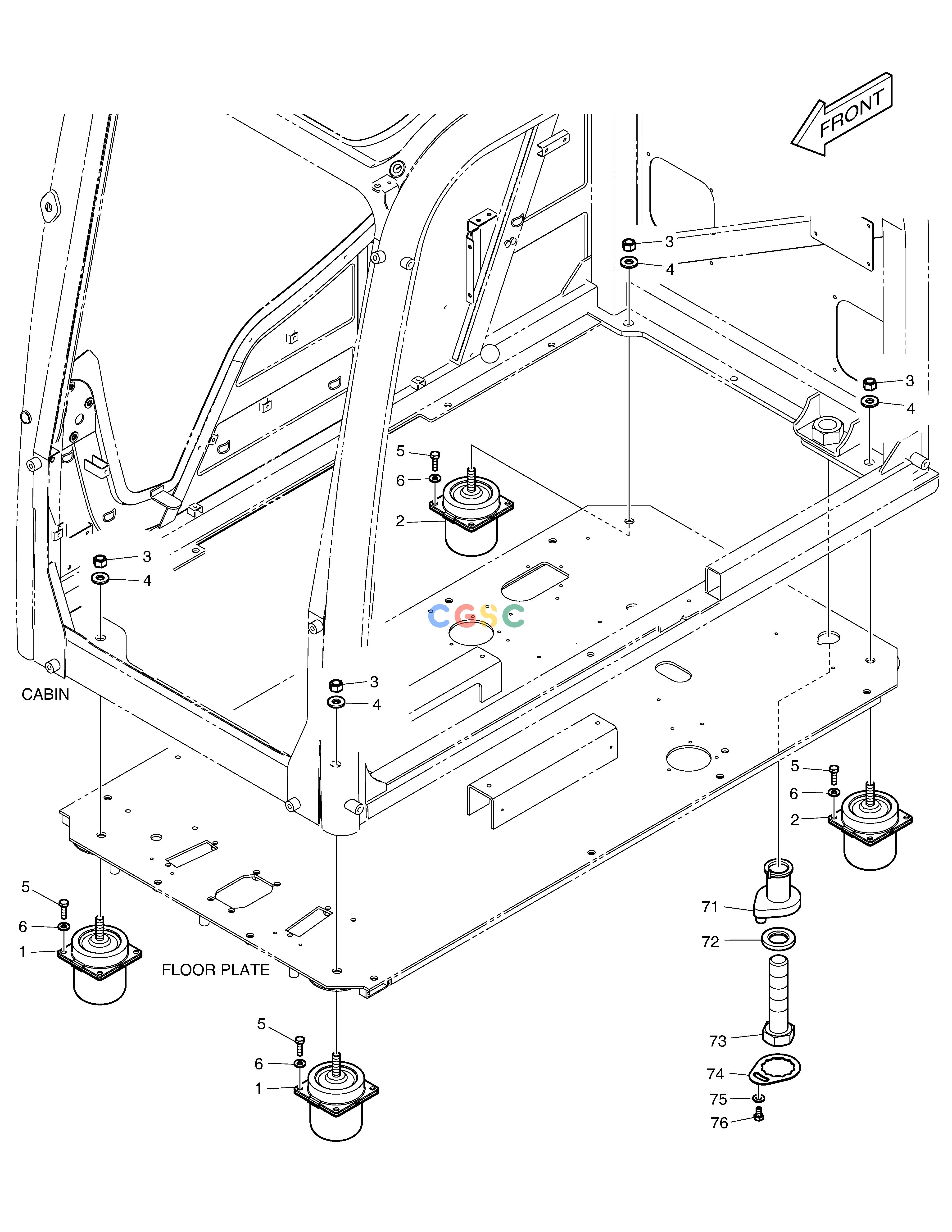 斗山零件查询CABIN MOUNTING DX340LC-5 / DX350LC-5(S/N:10001~10049) Doosan parts catalog online