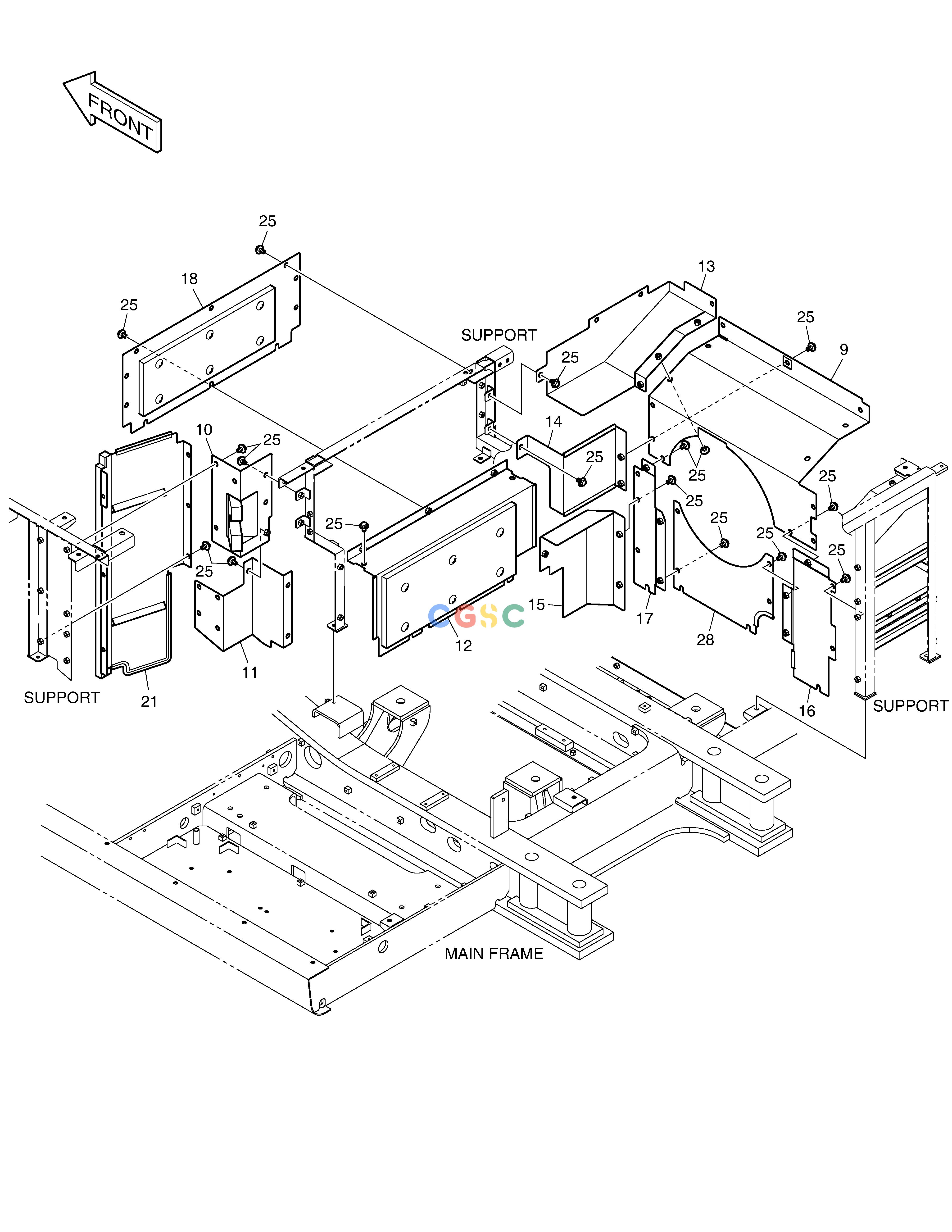 斗山零件查询BAFFLE DX340LC-5 / DX350LC-5(S/N:10001~10049) Doosan parts catalog online