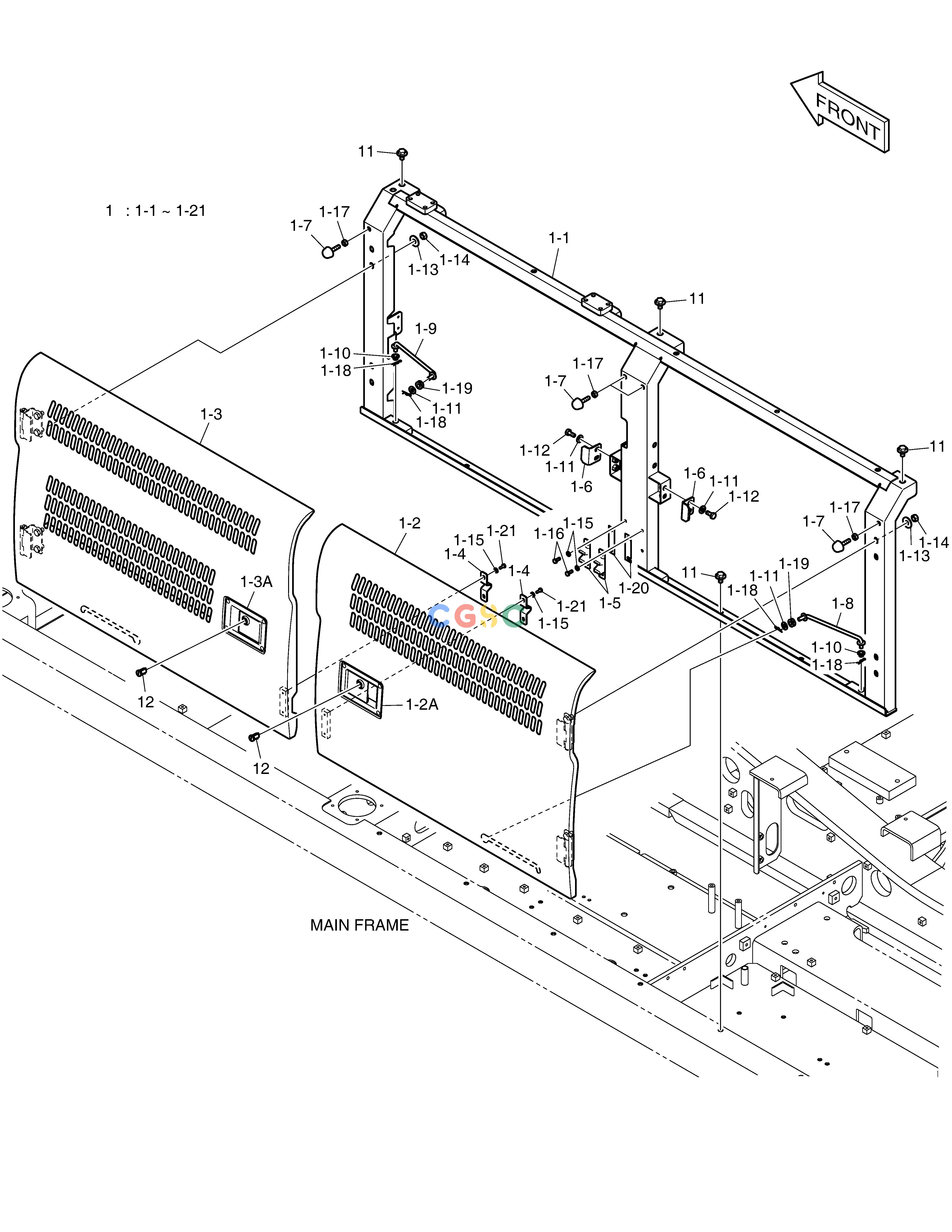 斗山零件查询SIDE DOOR - L.H DX340LC-5 / DX350LC-5(S/N:10001~10049) Doosan parts catalog online