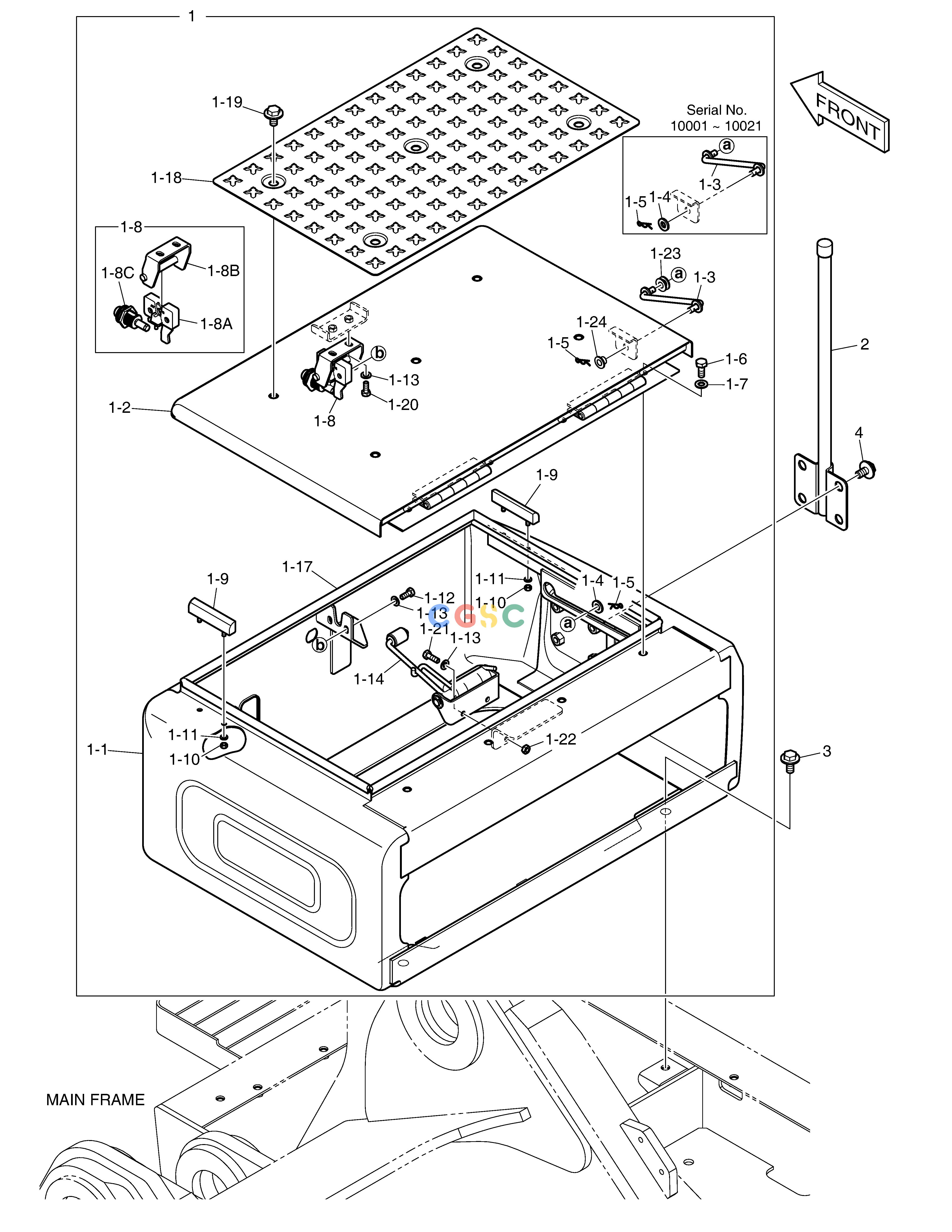 斗山零件查询BATTERY COVER DX340LC-5 / DX350LC-5(S/N:10001~10049) Doosan parts catalog online