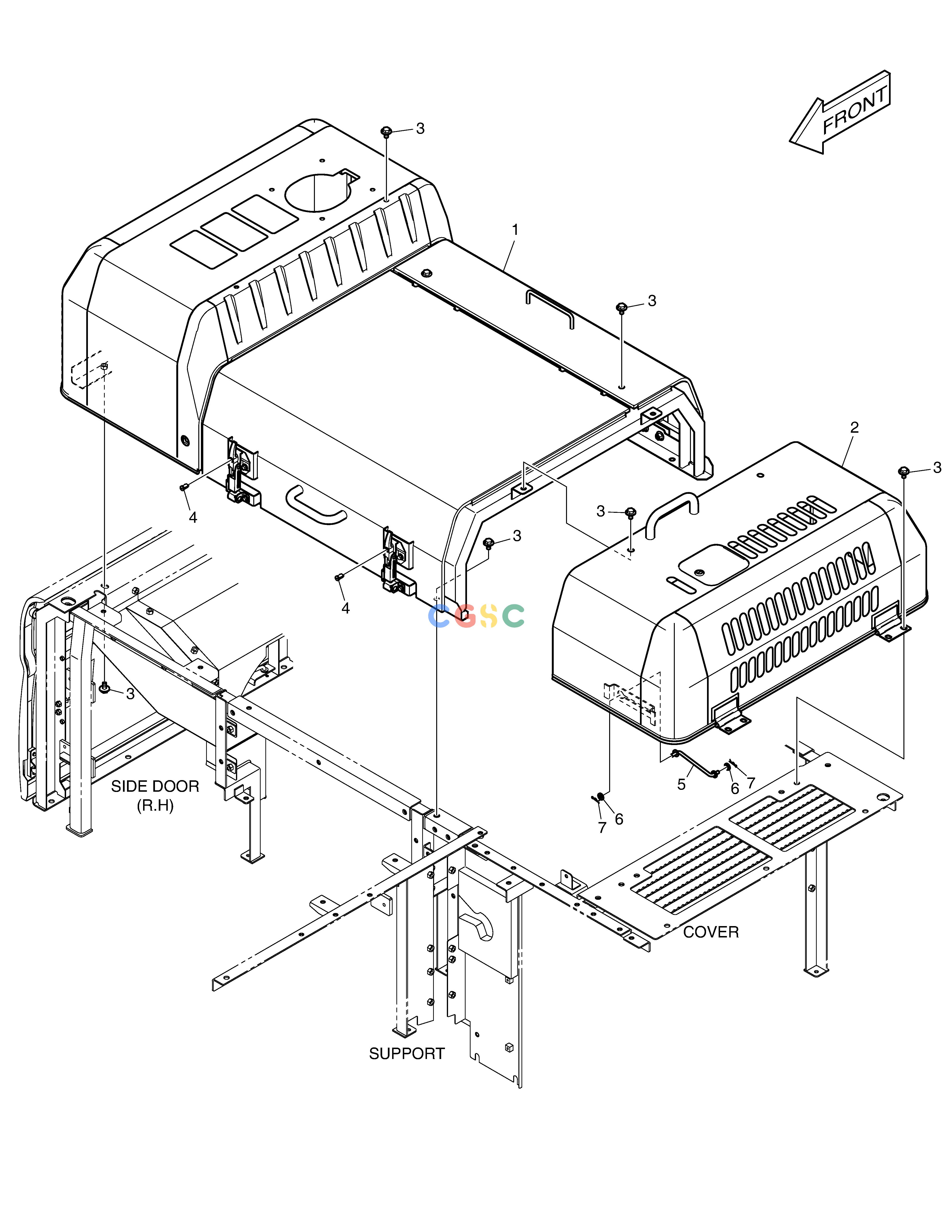 斗山零件查询BONNET ASS'Y DX340LC-5 / DX350LC-5(S/N:10001~10049) Doosan parts catalog online
