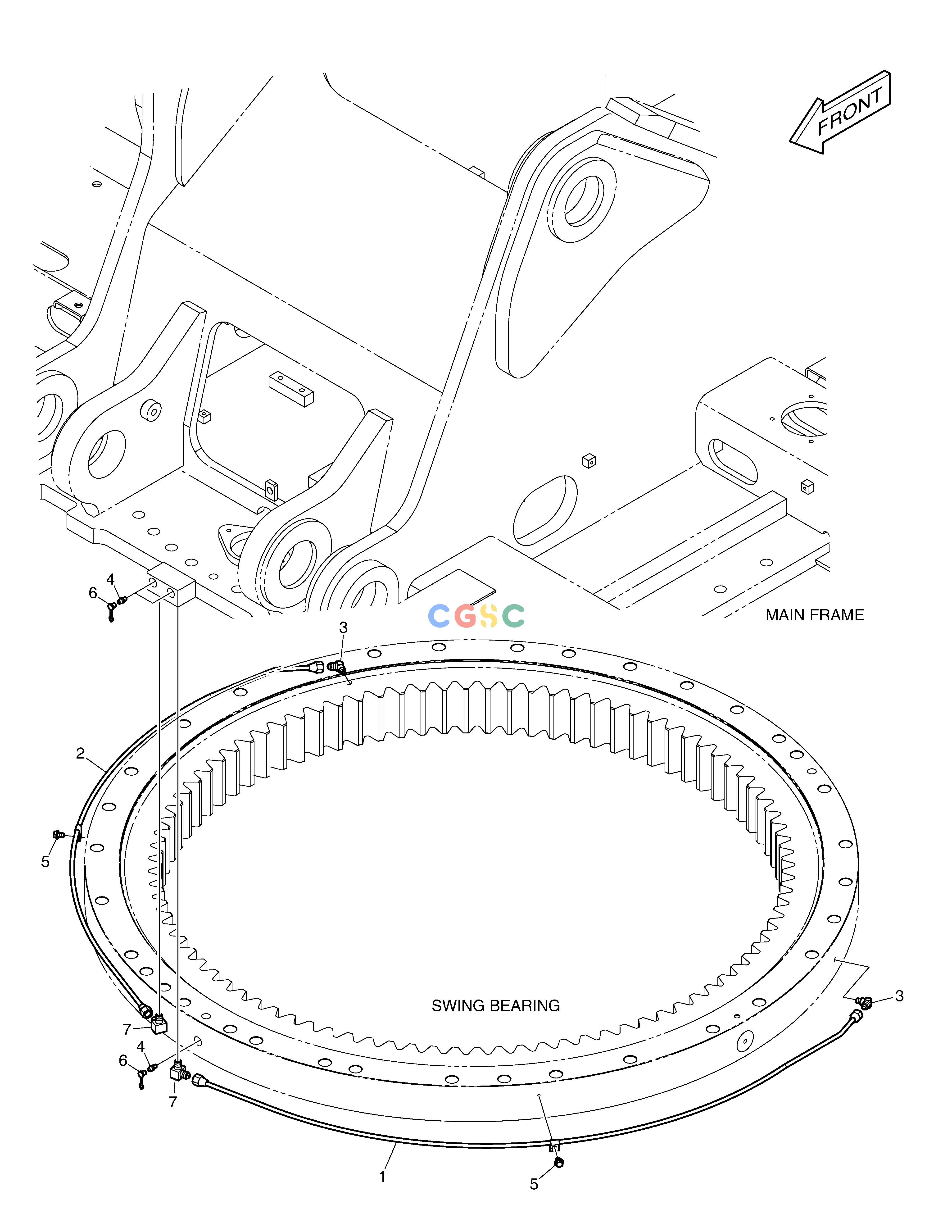 斗山零件查询LUBRICATION PIPING DX340LC-5 / DX350LC-5(S/N:10001~10049) Doosan parts catalog online