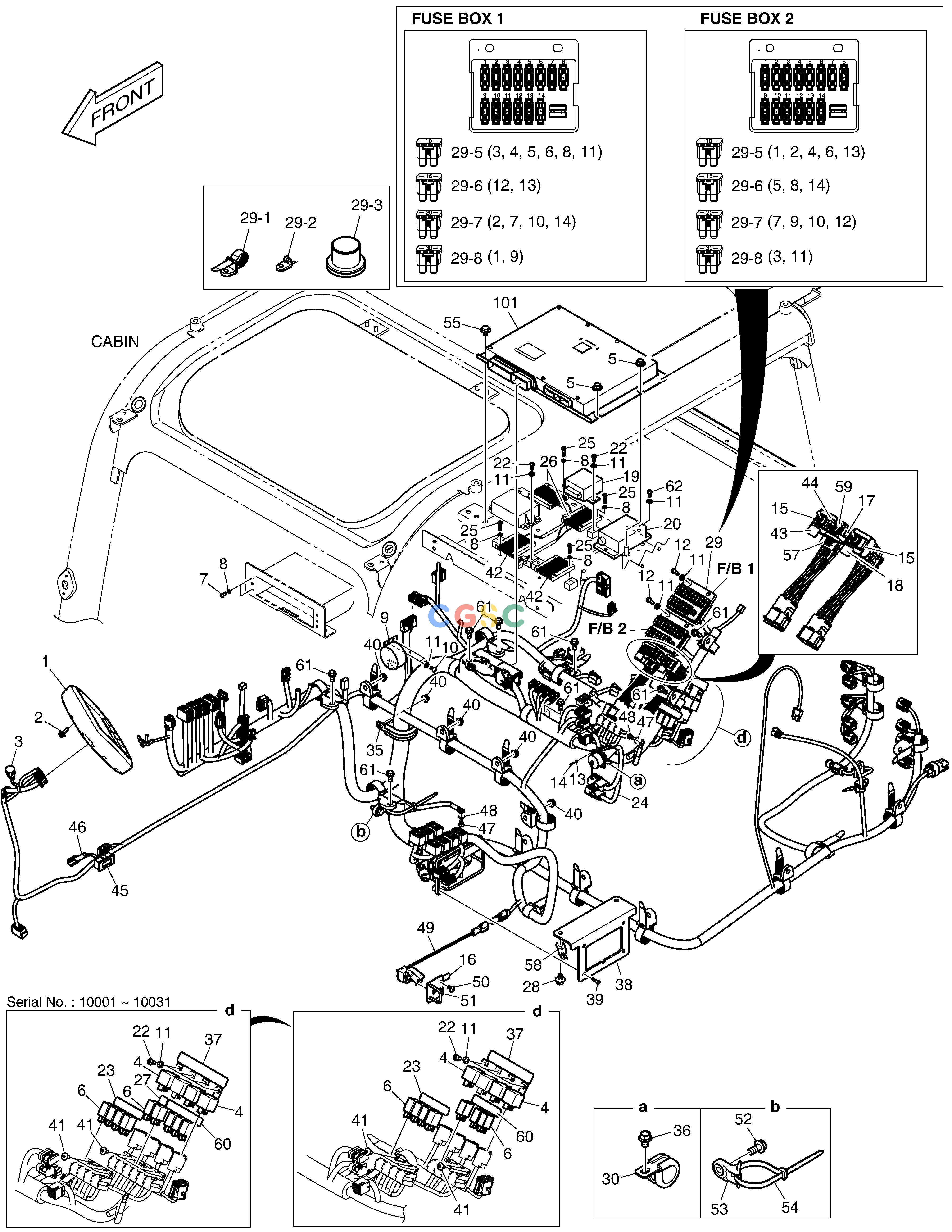 斗山零件查询ELECTRIC PARTS - CABIN DX340LC-5 / DX350LC-5(S/N:10001~10049) Doosan parts catalog online