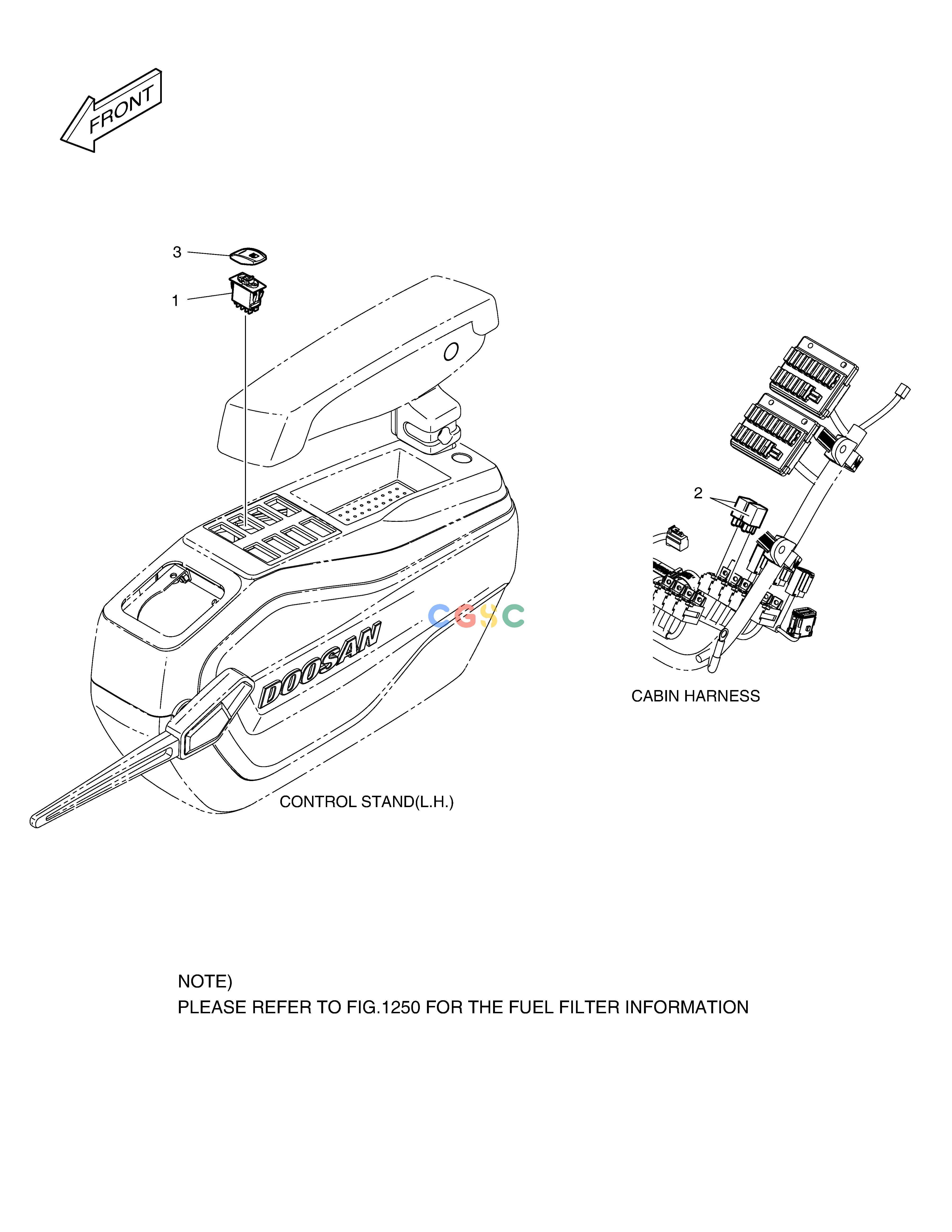 斗山零件查询FUEL HEATER DX340LC-5 / DX350LC-5(S/N:10001~10049) Doosan parts catalog online