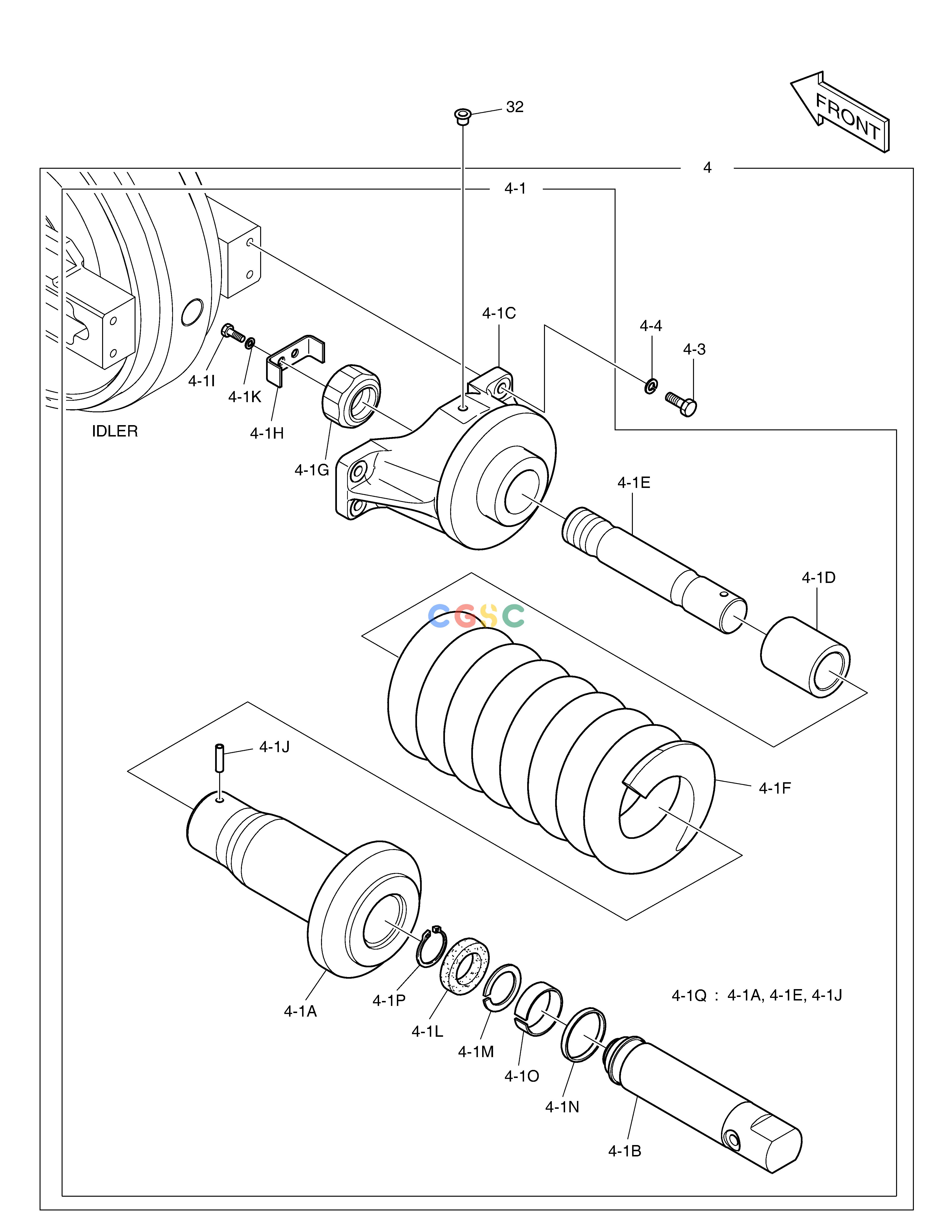 斗山零件查询TRACK SPRING DX340LC-5 / DX350LC-5(S/N:10001~10049) Doosan parts catalog online