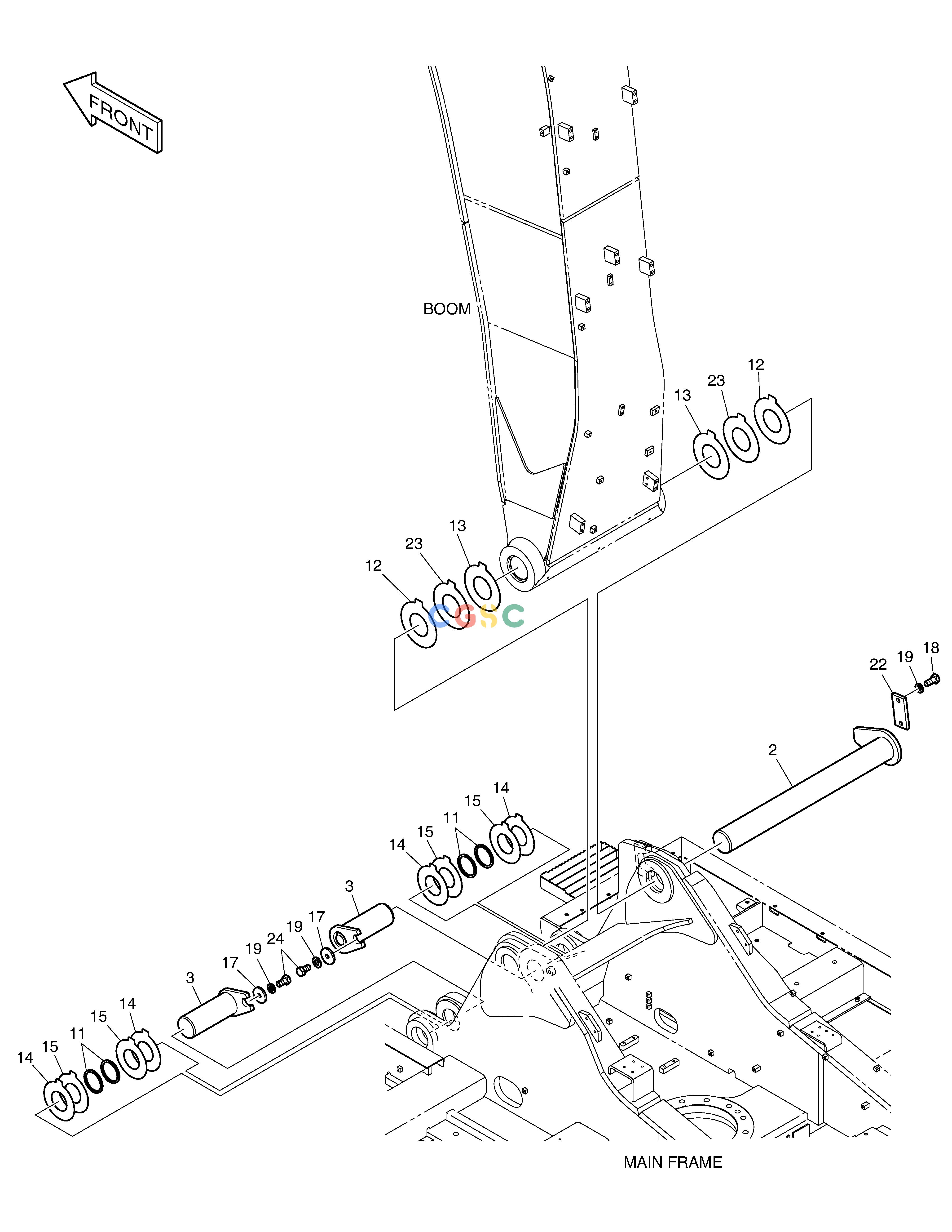 斗山零件查询BOOM MOUNTING DX340LC-5 / DX350LC-5(S/N:10001~10049) Doosan parts catalog online