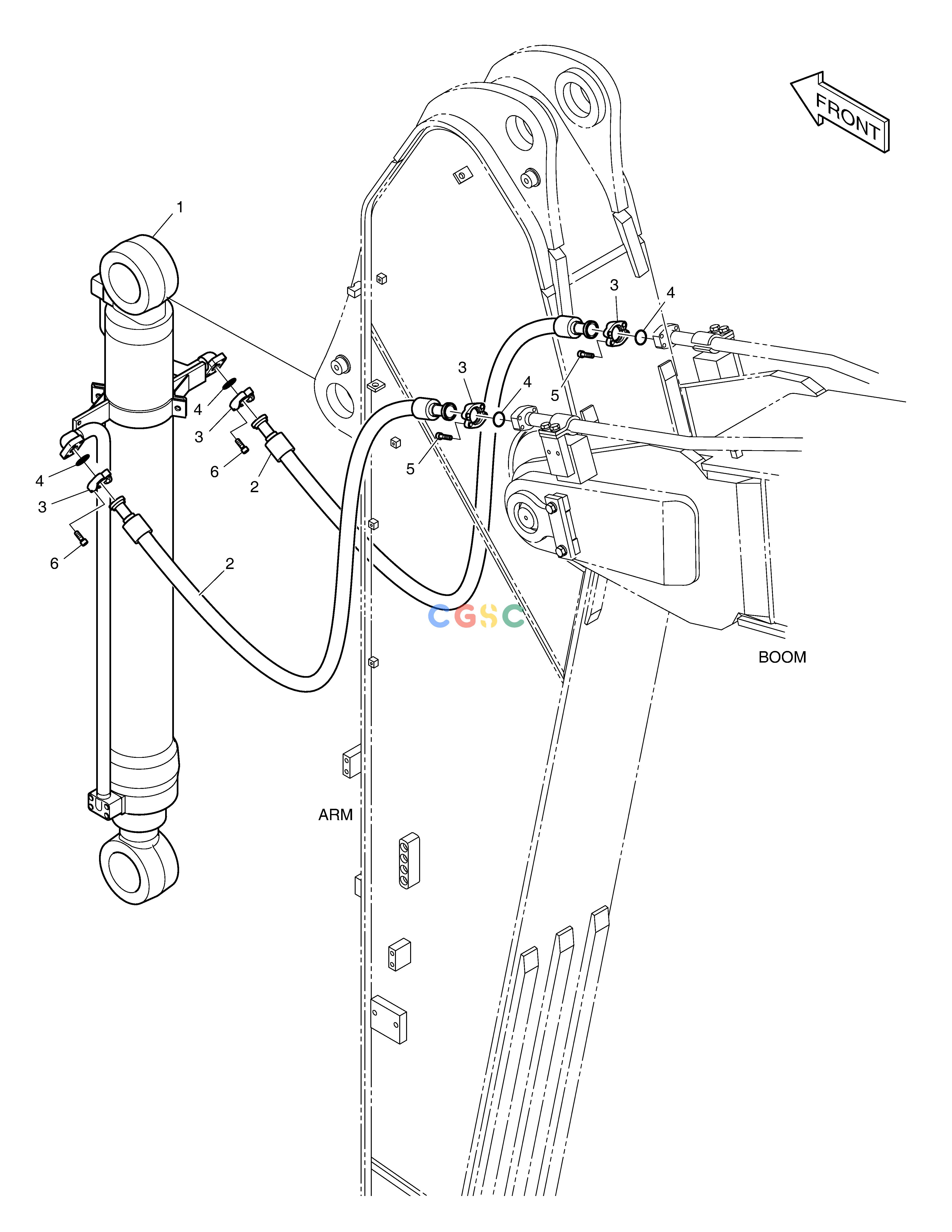 斗山零件查询ARM PIPING - ARM 3.2m DX340LC-5 / DX350LC-5(S/N:10001~10049) Doosan parts catalog online