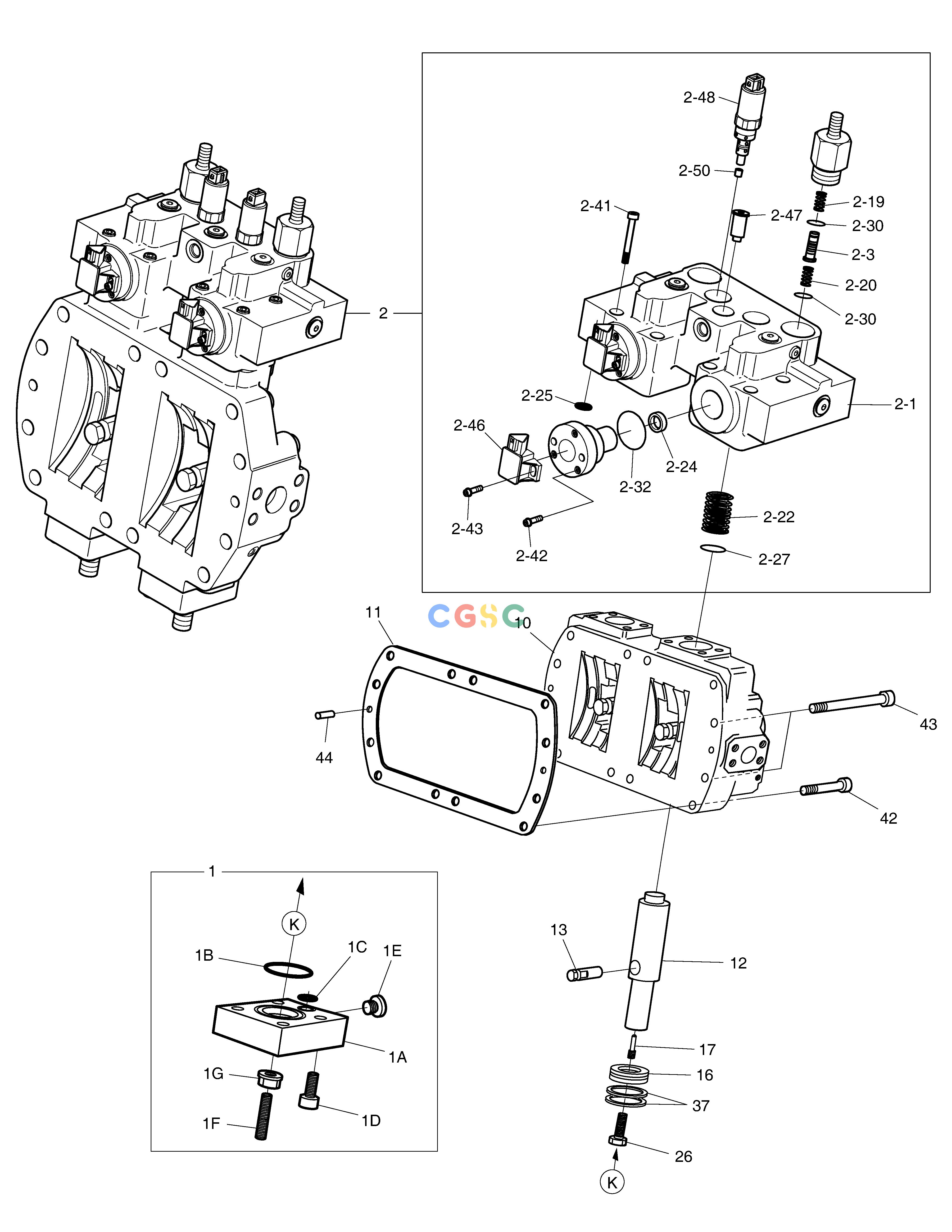 斗山零件查询MAIN PUMP - CONTROL DX340LC-5 / DX350LC-5(S/N:10001~10049) Doosan parts catalog online