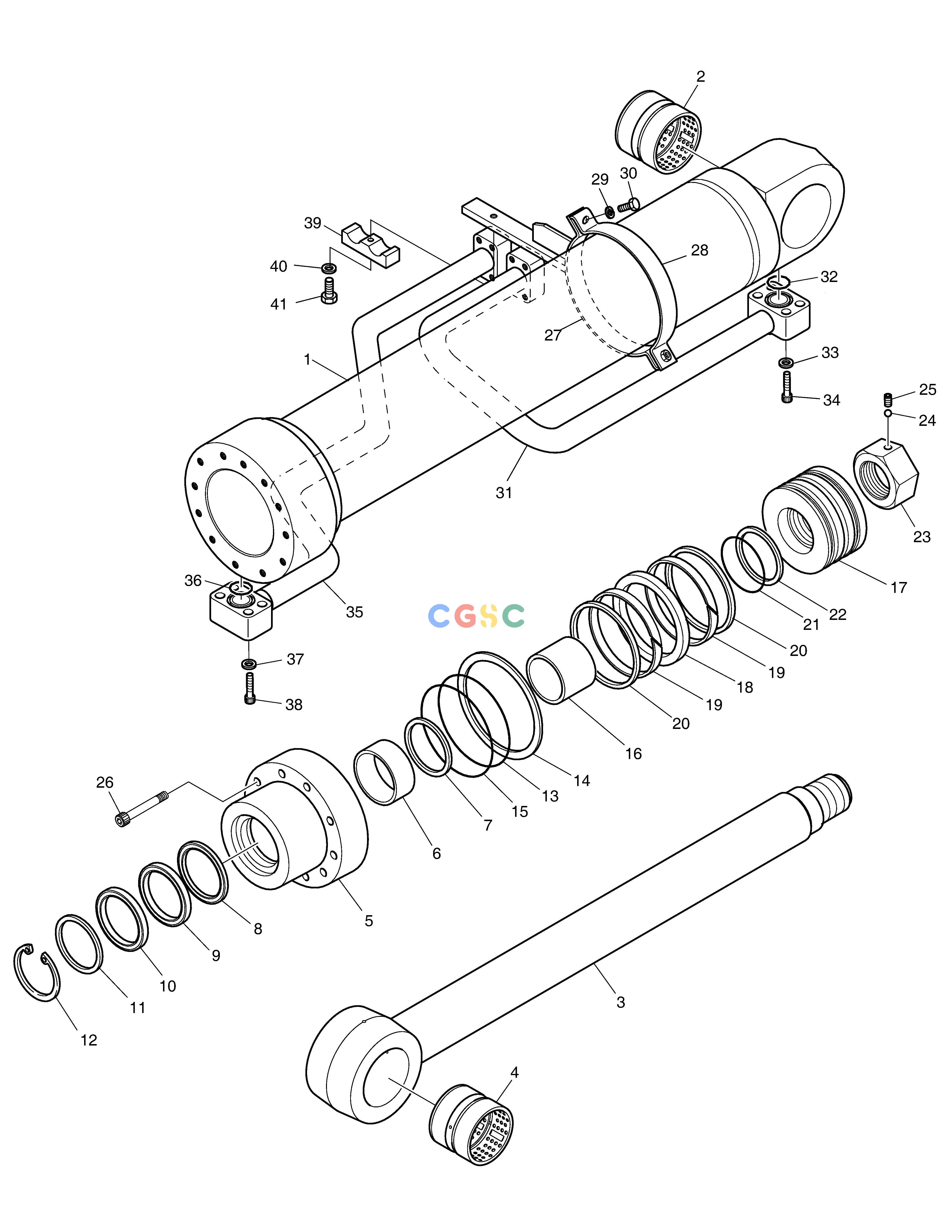 斗山零件查询BOOM CYLINDER - L.H DX340LC-5 / DX350LC-5(S/N:10001~10049) Doosan parts catalog online