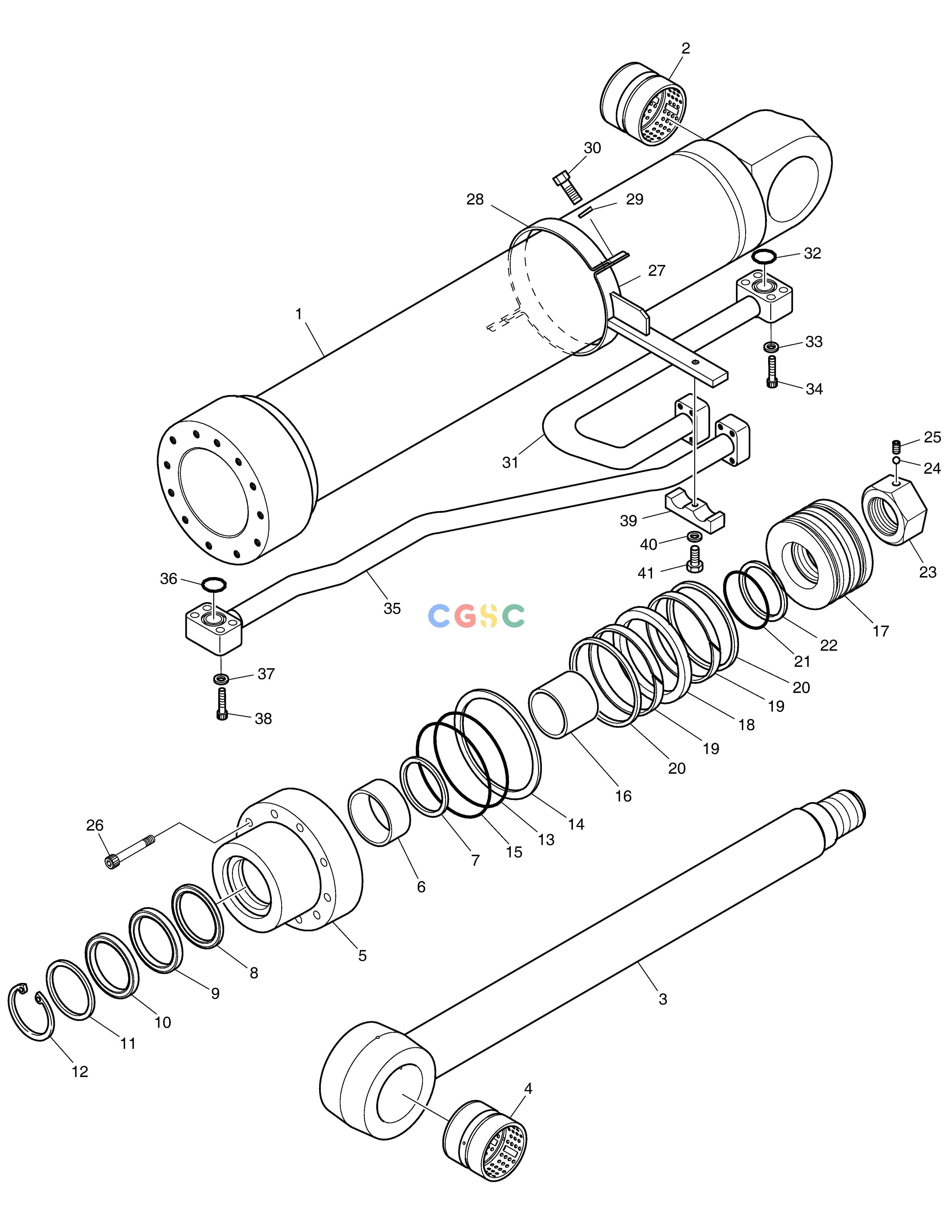 斗山零件查询BOOM CYLINDER - R.H DX340LC-5 / DX350LC-5(S/N:10001~10049) Doosan parts catalog online