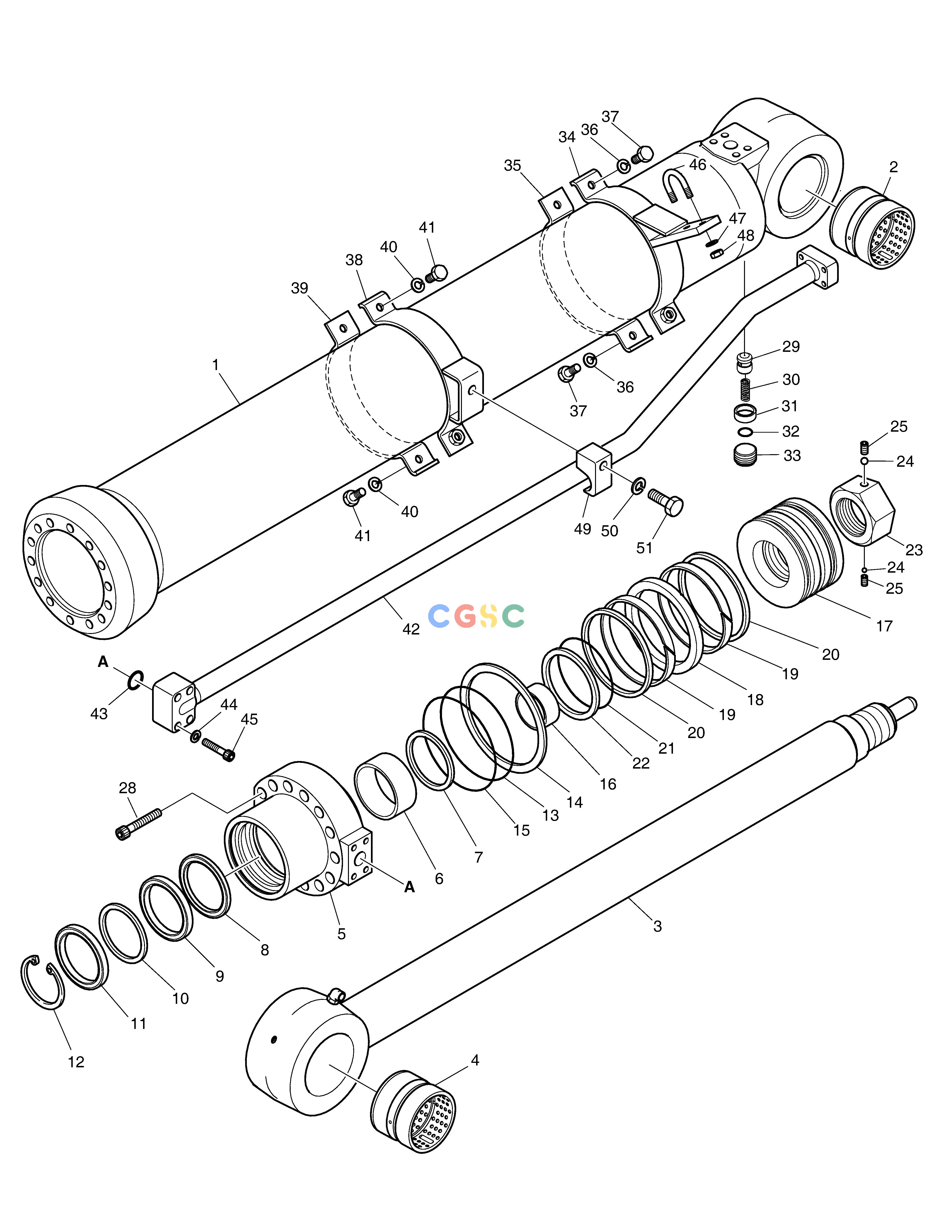 斗山零件查询ARM CYLINDER DX340LC-5 / DX350LC-5(S/N:10001~10049) Doosan parts catalog online