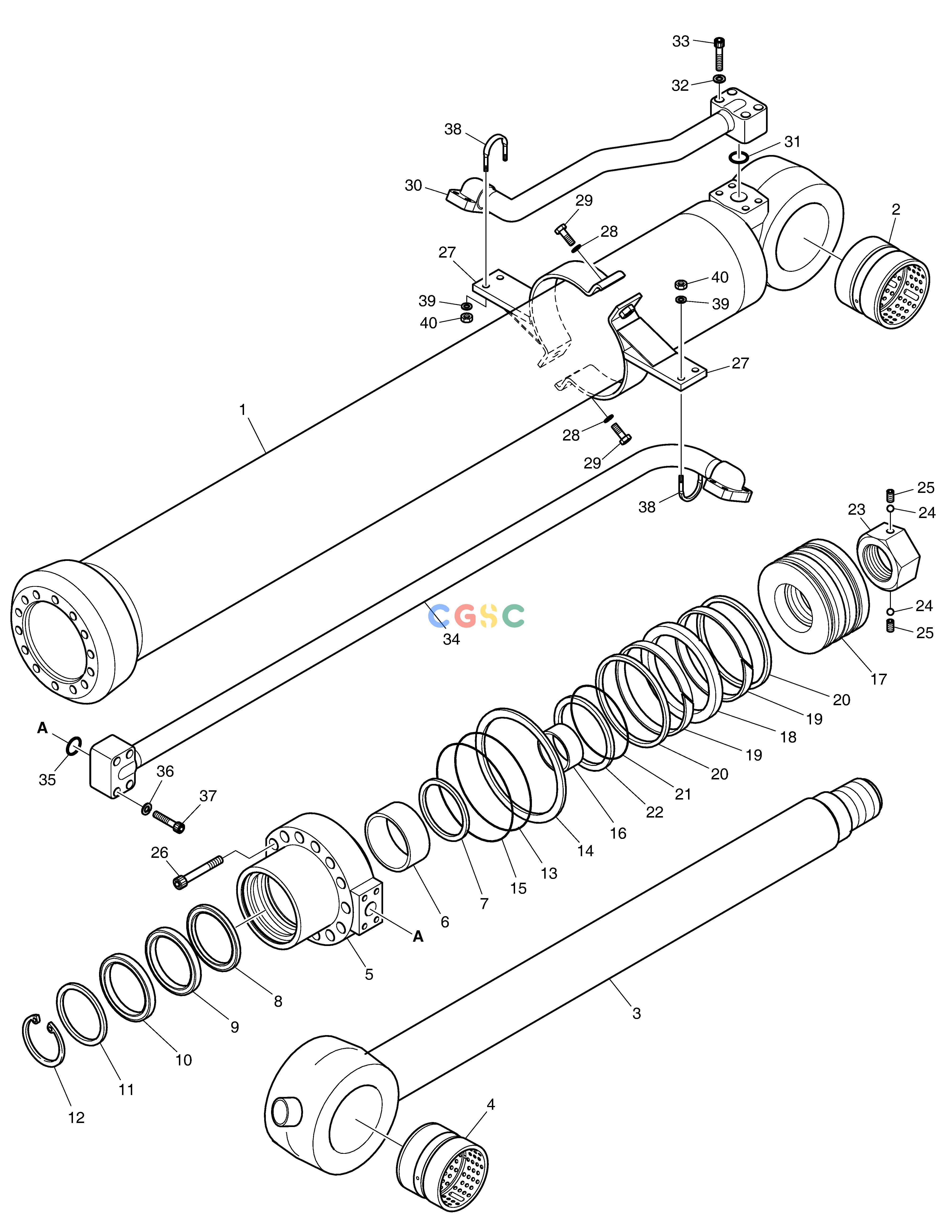 斗山零件查询BUCKET CYLINDER DX340LC-5 / DX350LC-5(S/N:10001~10049) Doosan parts catalog online