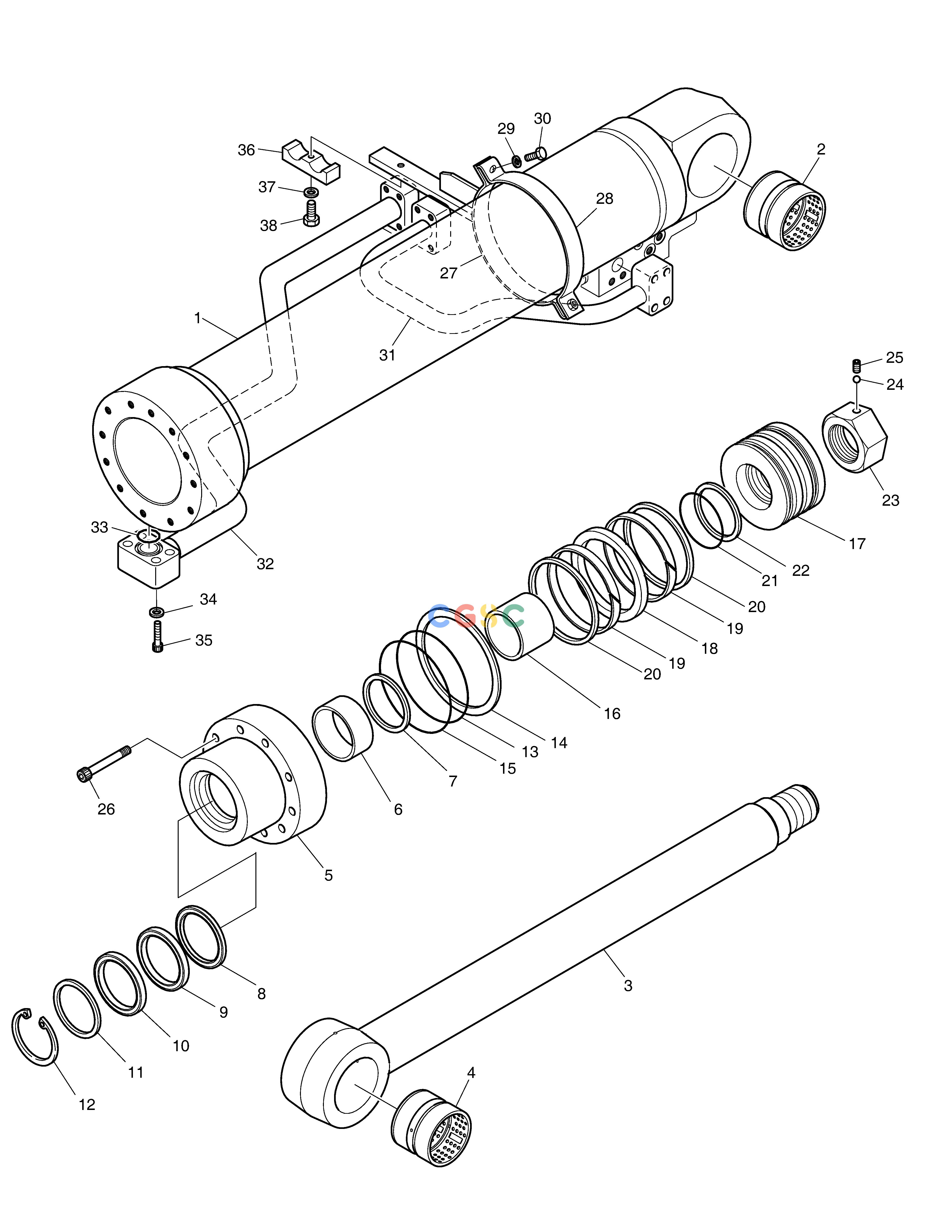 斗山零件查询BOOM CYLINDER(L.H)-LOCK VALVE DX340LC-5 / DX350LC-5(S/N:10001~10049) Doosan parts catalog online