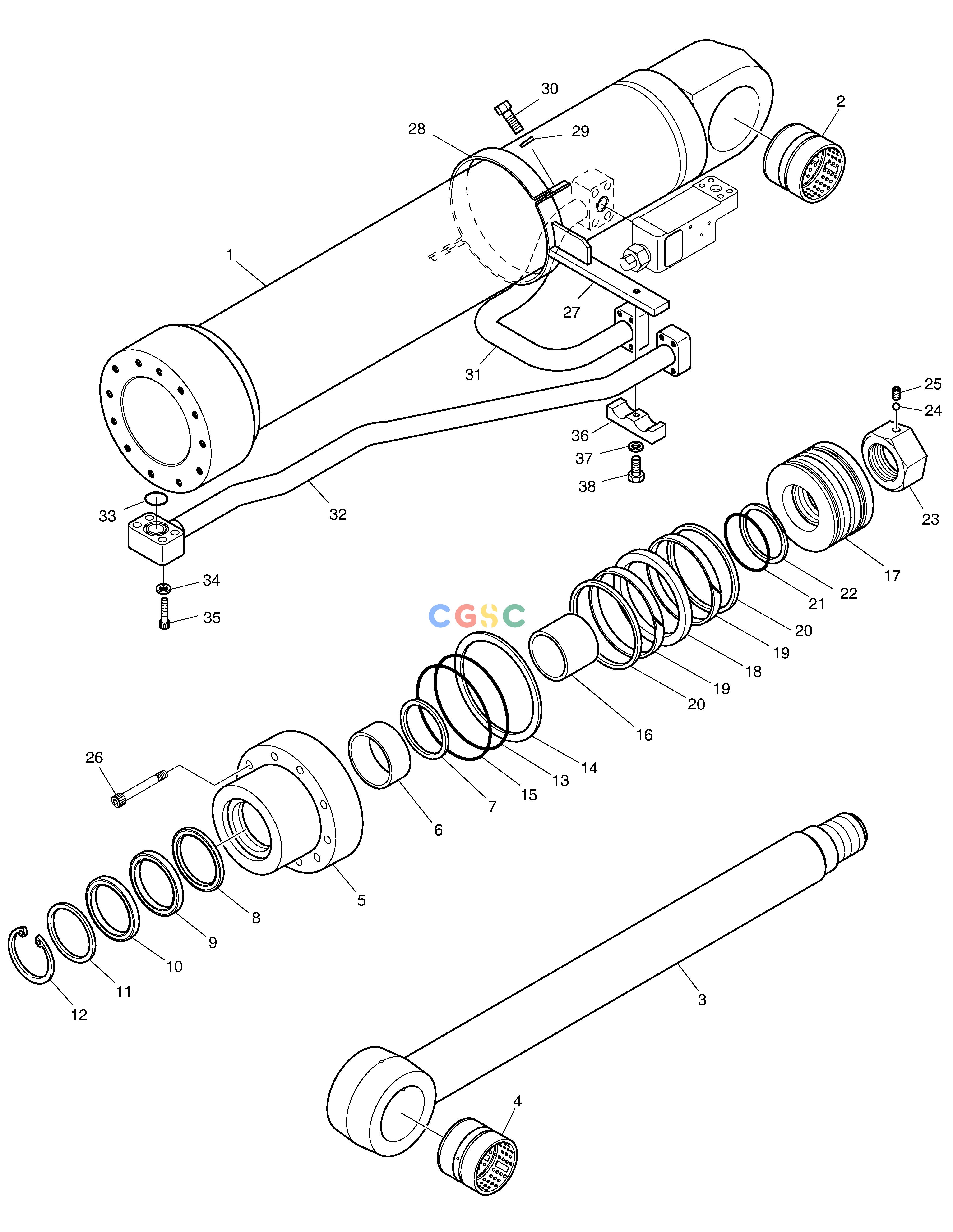 斗山零件查询BOOM CYLINDER(R.H)-LOCK VALVE DX340LC-5 / DX350LC-5(S/N:10001~10049) Doosan parts catalog online