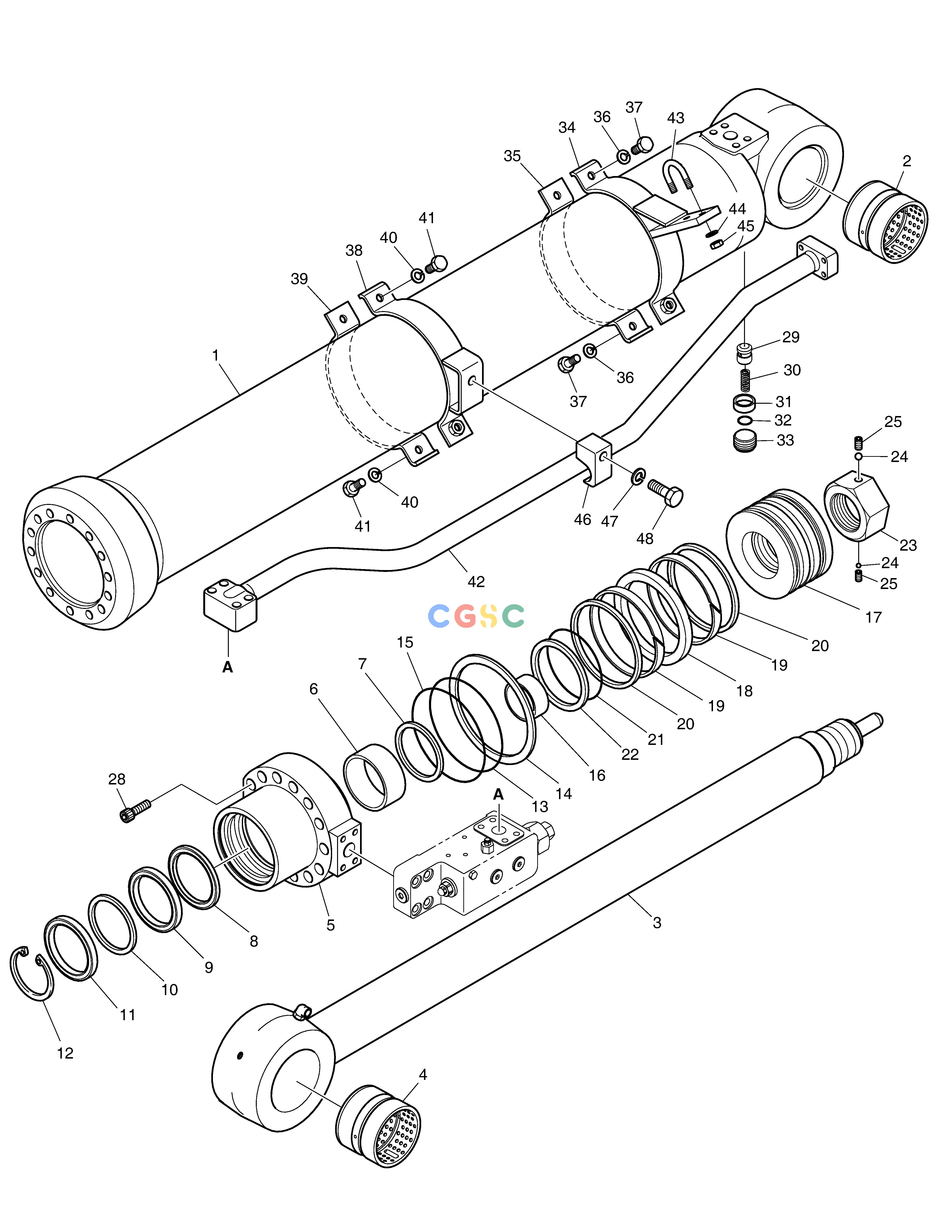 斗山零件查询ARM CYLINDER-LOCK VALVE DX340LC-5 / DX350LC-5(S/N:10001~10049) Doosan parts catalog online