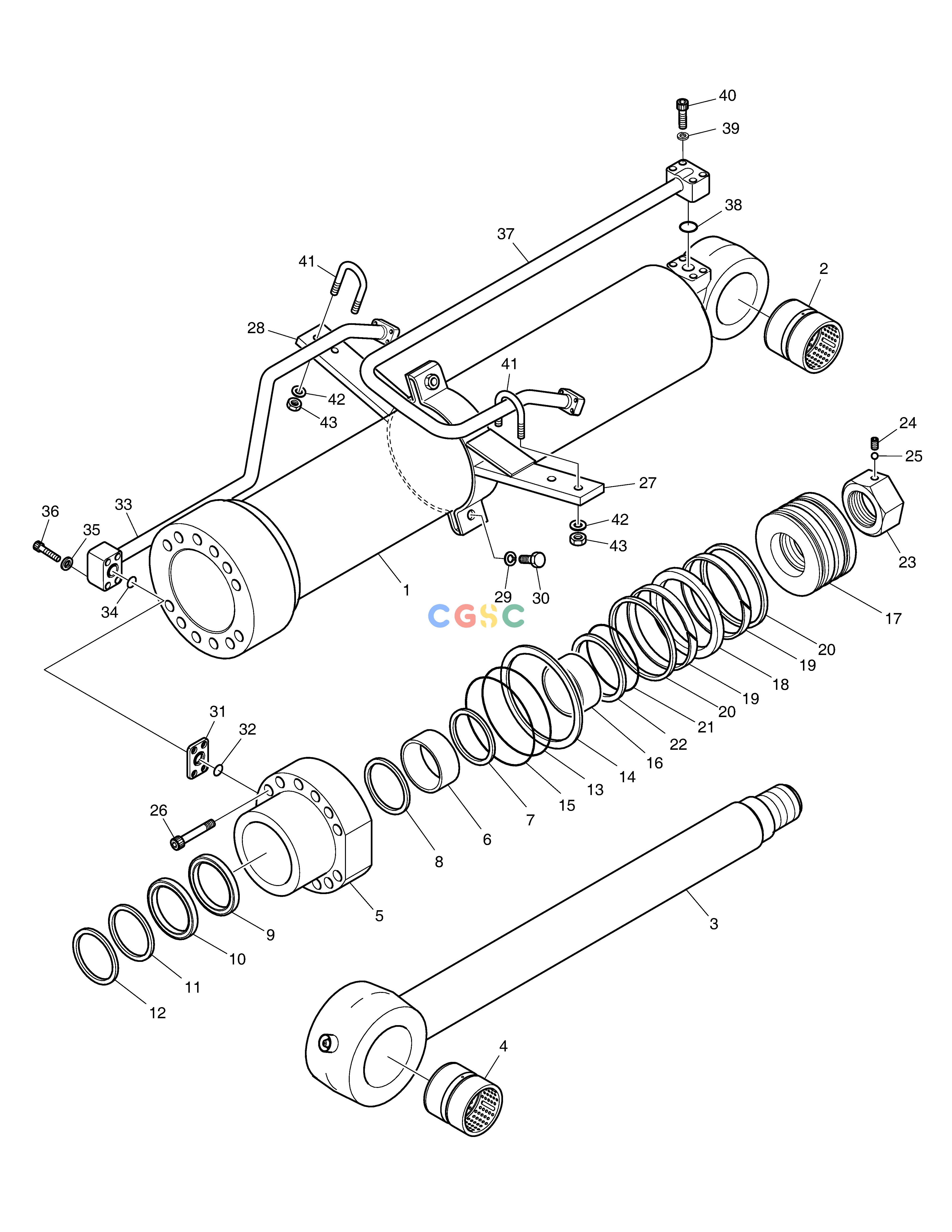 斗山零件查询ARTI. BOOM CYLINDER DX340LC-5 / DX350LC-5(S/N:10001~10049) Doosan parts catalog online