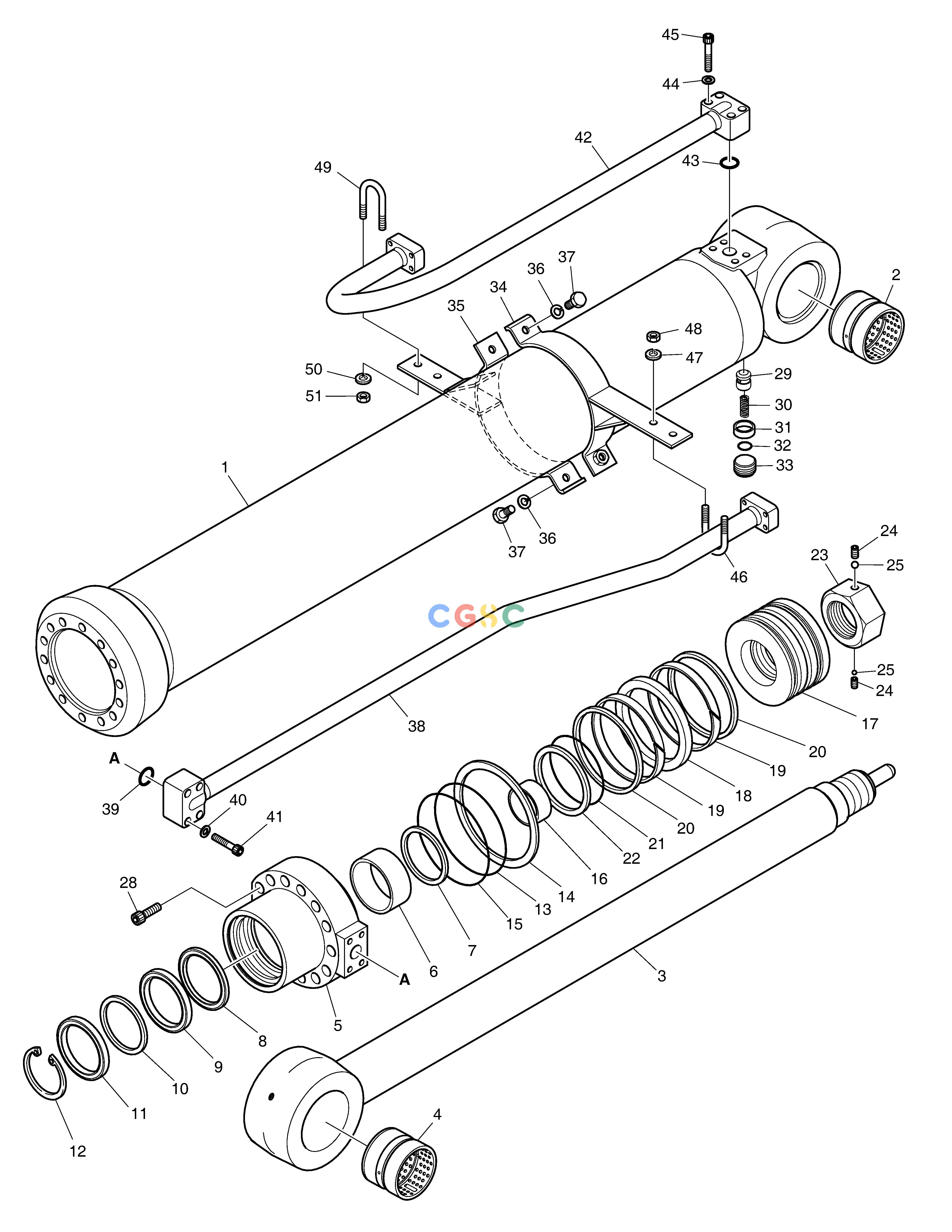 斗山零件查询ARM CYLINDER - ARTI.BOOM DX340LC-5 / DX350LC-5(S/N:10001~10049) Doosan parts catalog online