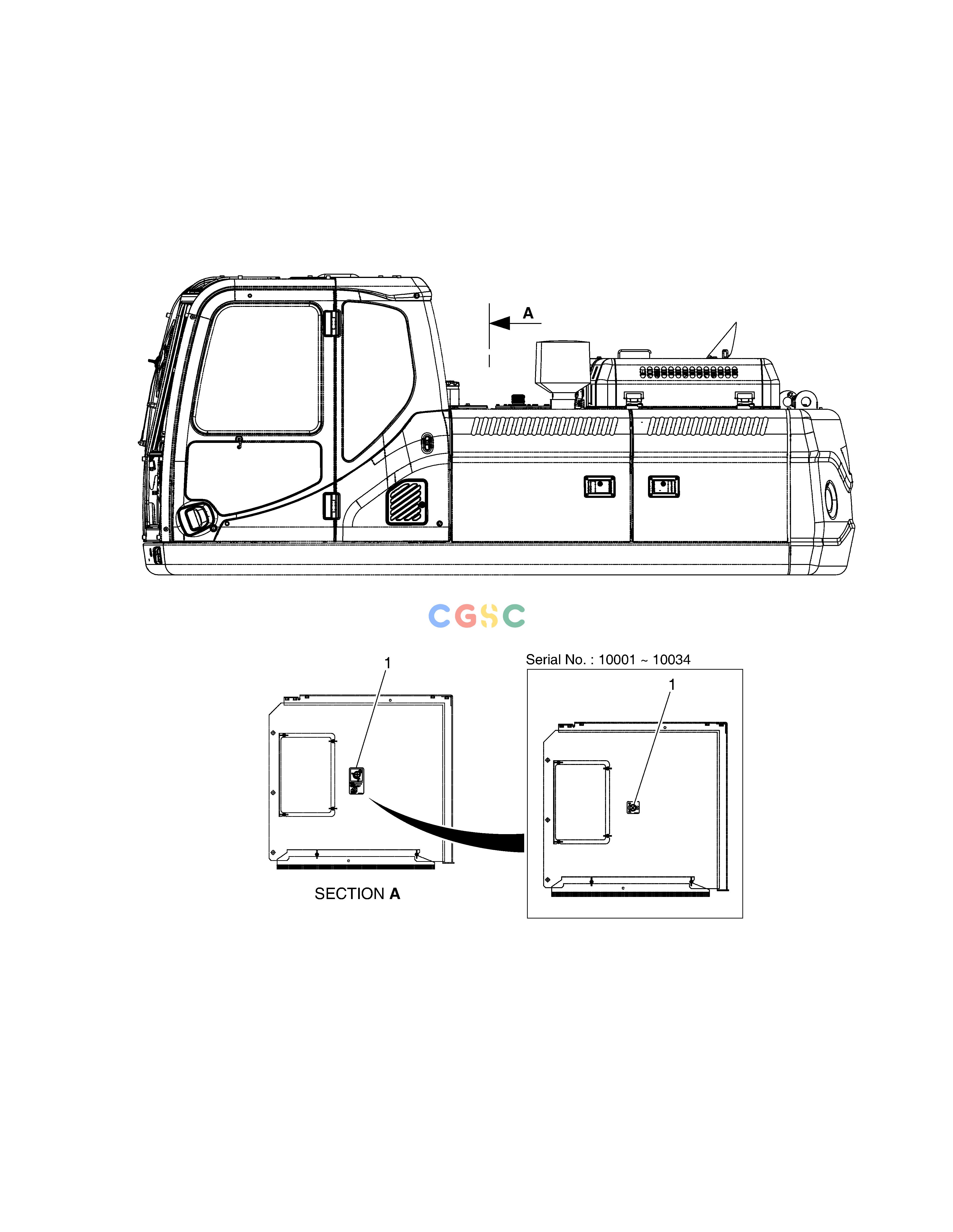 斗山零件查询DECAL - PATTERN CHANGE DX340LC-5 / DX350LC-5(S/N:10001~10049) Doosan parts catalog online