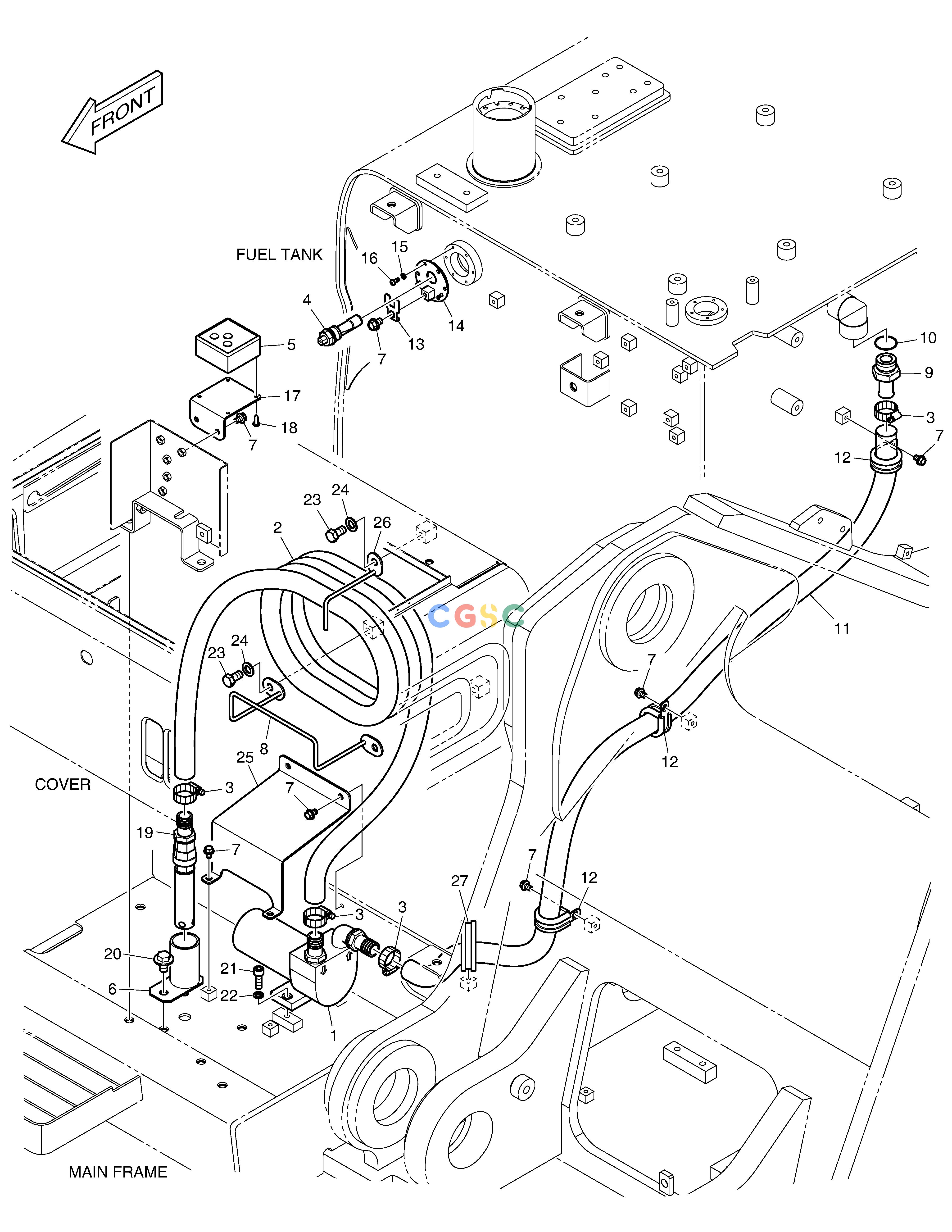 斗山零件查询FUEL FILLER PUMP DX340LC-5 / DX350LC-5(S/N:10001~10049) Doosan parts catalog online