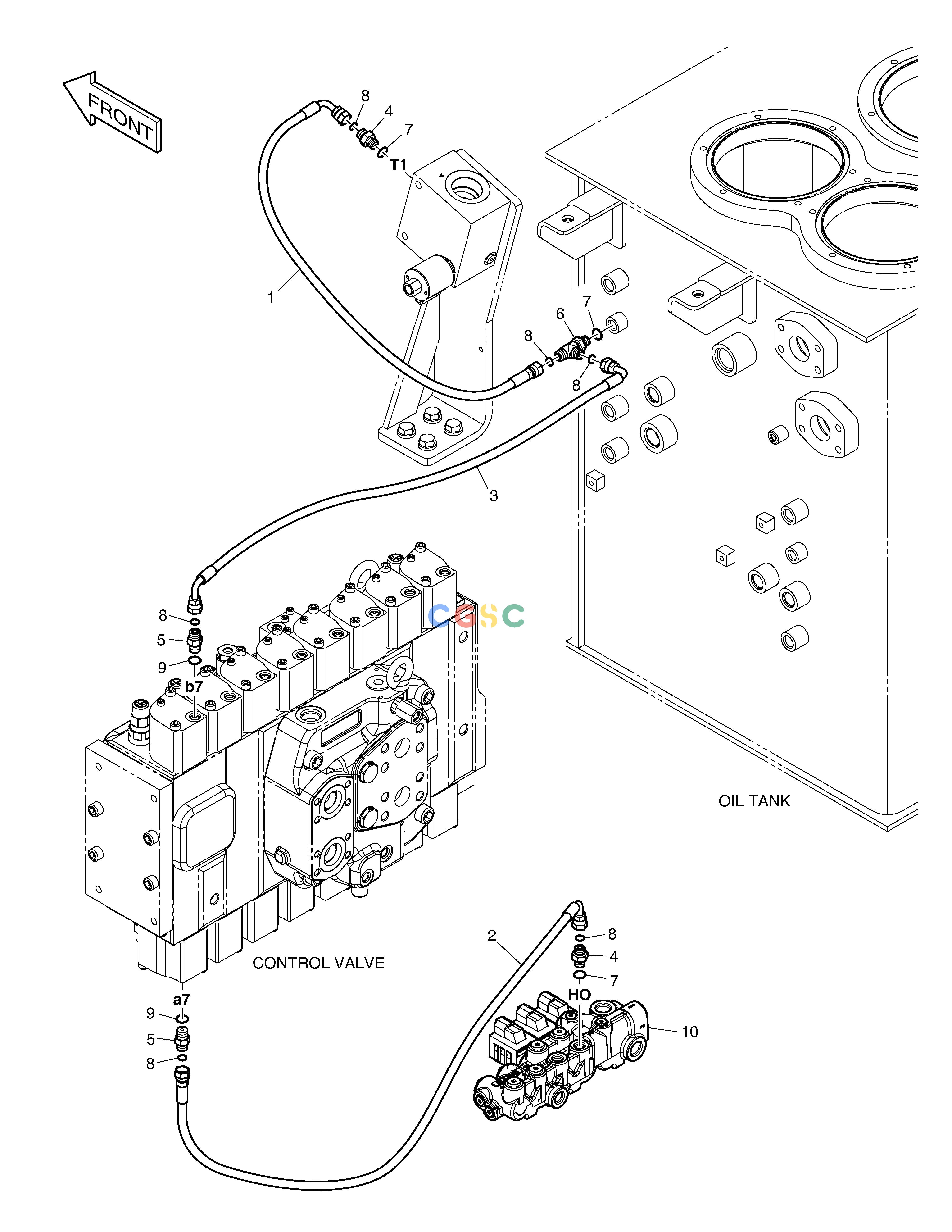 斗山零件查询PILOT PIPING - ONE WAY DX340LC-5 / DX350LC-5(S/N:10001~10049) Doosan parts catalog online