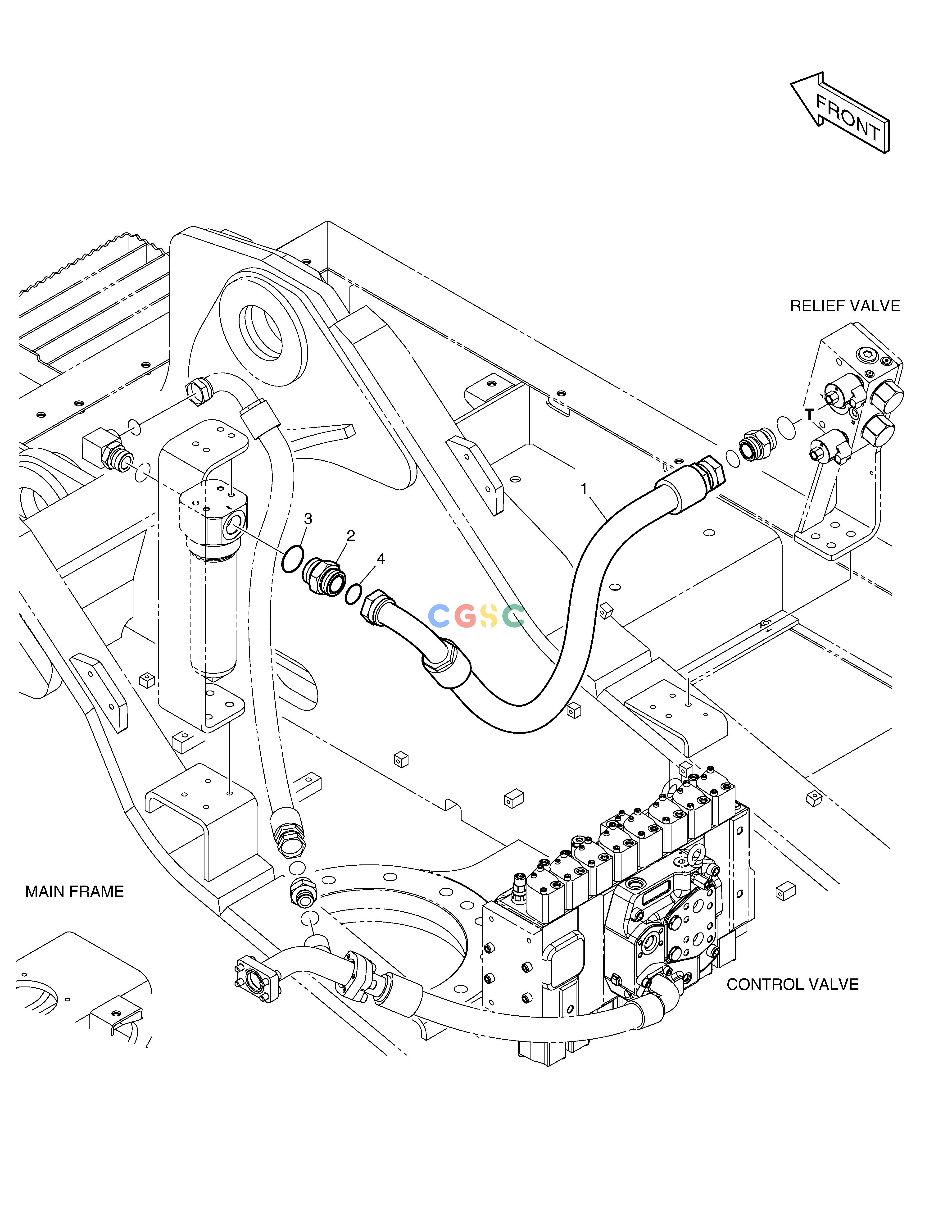 斗山零件查询TWO WAY PIPING - WITH FILTER DX340LC-5 / DX350LC-5(S/N:10001~10049) Doosan parts catalog online
