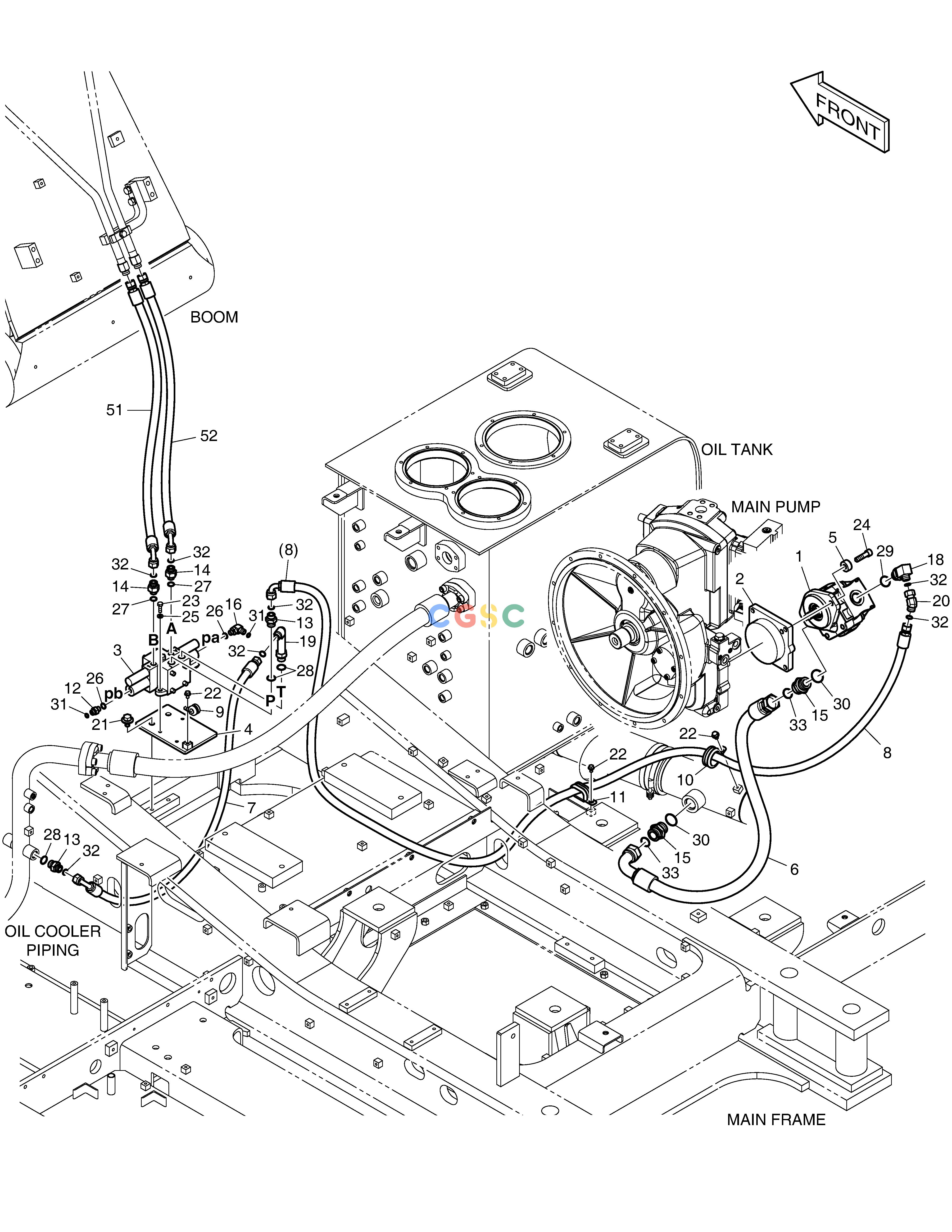 斗山零件查询MAIN PIPING-ROTATING DX340LC-5 / DX350LC-5(S/N:10001~10049) Doosan parts catalog online