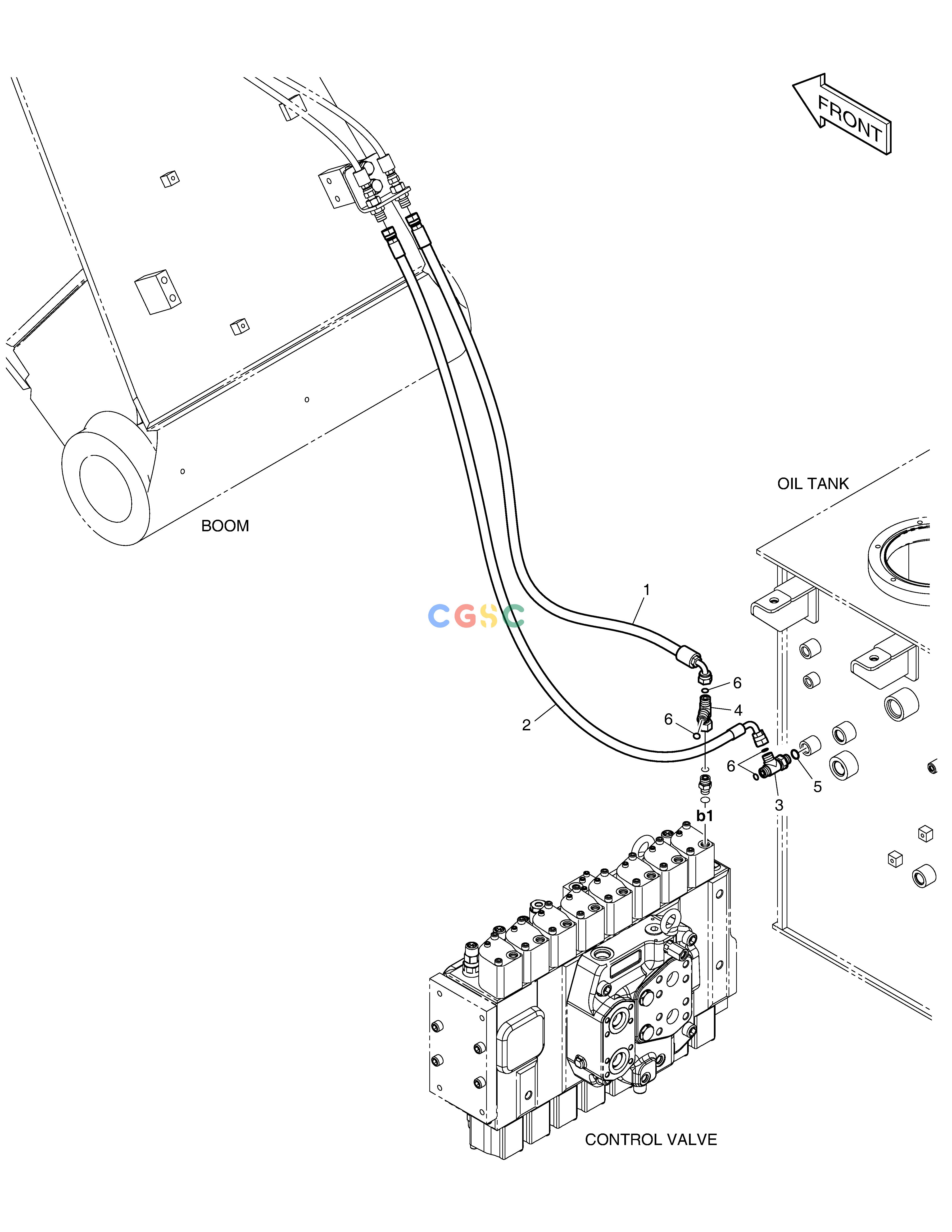 斗山零件查询PILOT PIPING-ARM LOCK V/V DX340LC-5 / DX350LC-5(S/N:10001~10049) Doosan parts catalog online