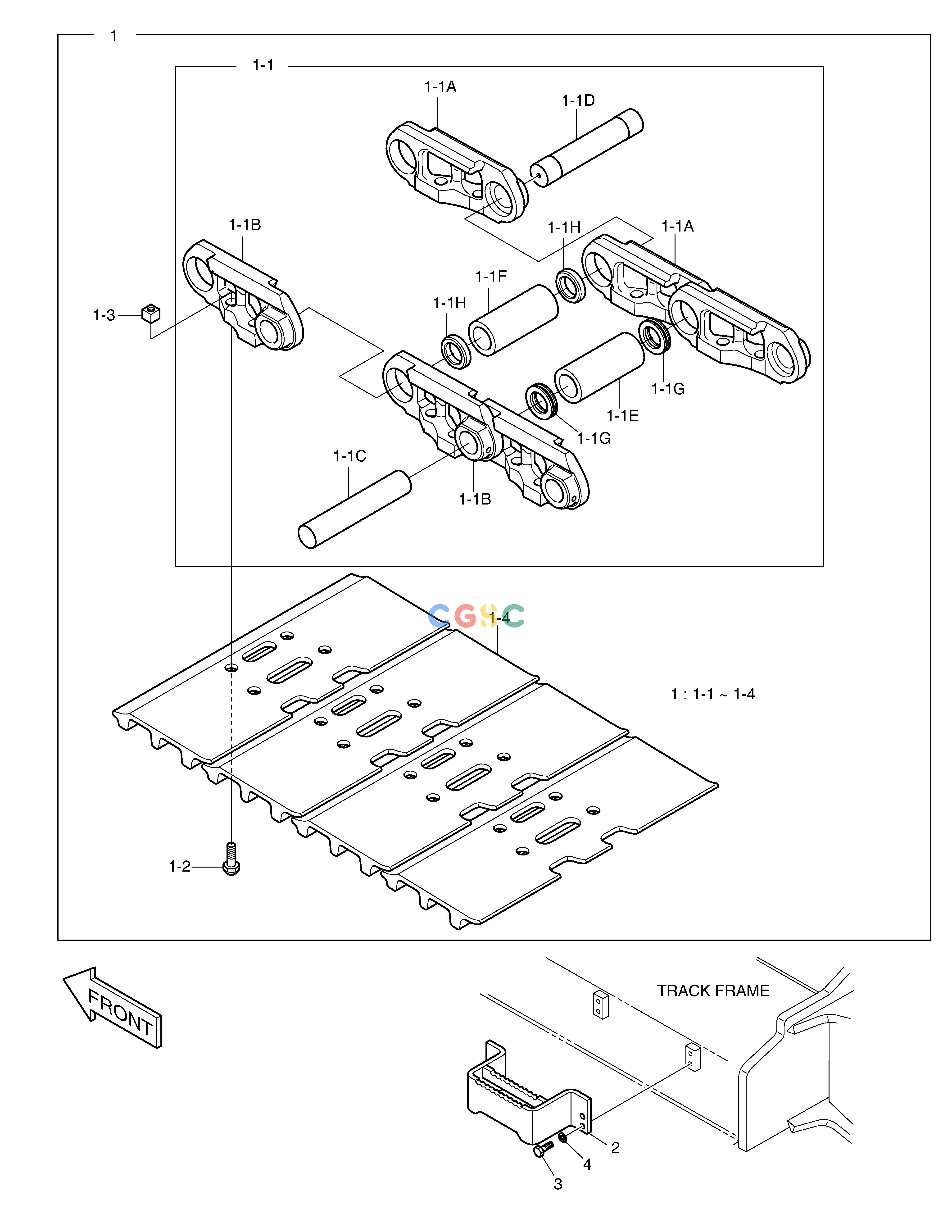 斗山零件查询TRACK SHOE ASS'Y - 850G DX340LC-5 / DX350LC-5(S/N:10001~10049) Doosan parts catalog online