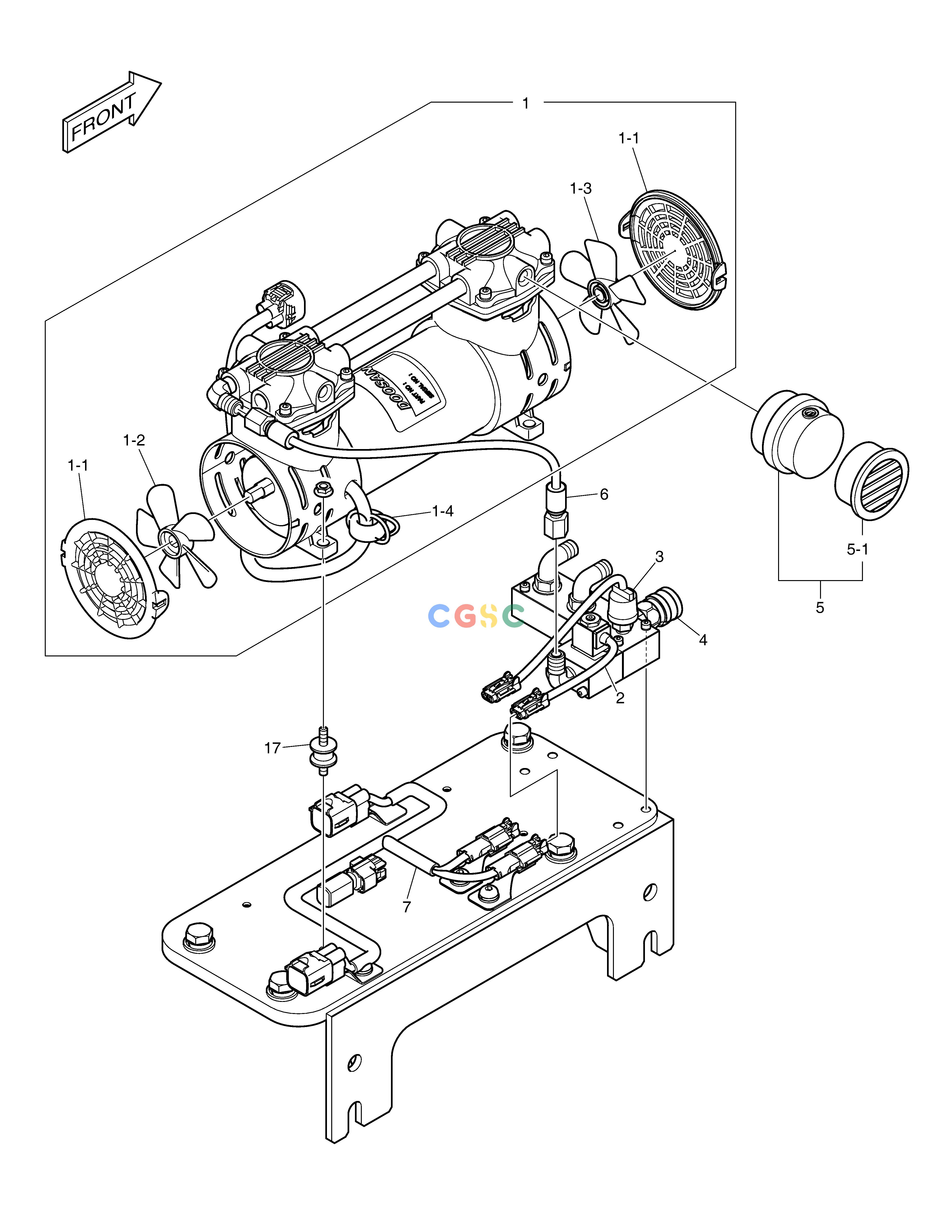 斗山零件查询AIR COMPRESSOR DX340LC-5 / DX350LC-5(S/N:10001~10049) Doosan parts catalog online