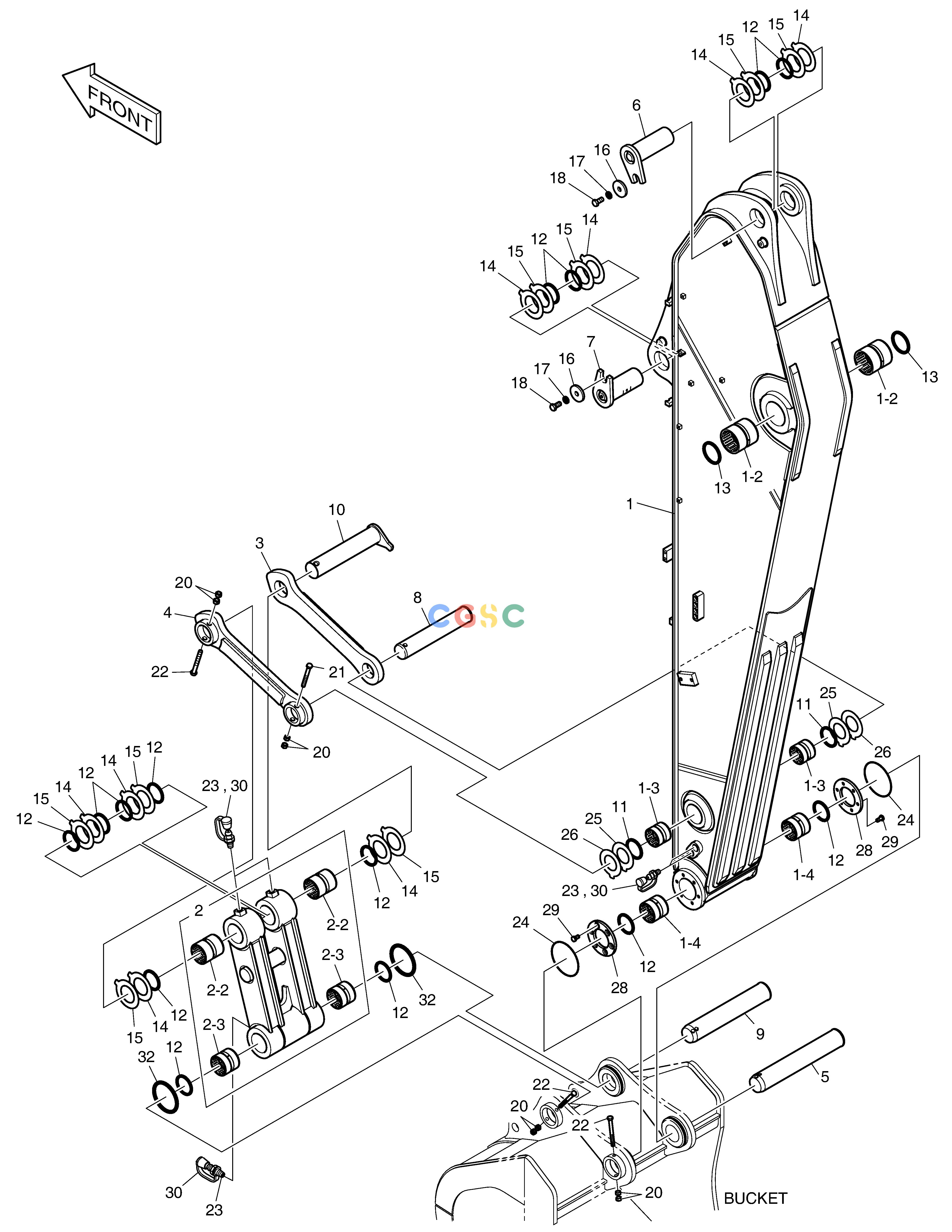 斗山零件查询ARM - 3.2m(HEAVY DUTY) DX340LC-5 / DX350LC-5(S/N:10001~10049) Doosan parts catalog online