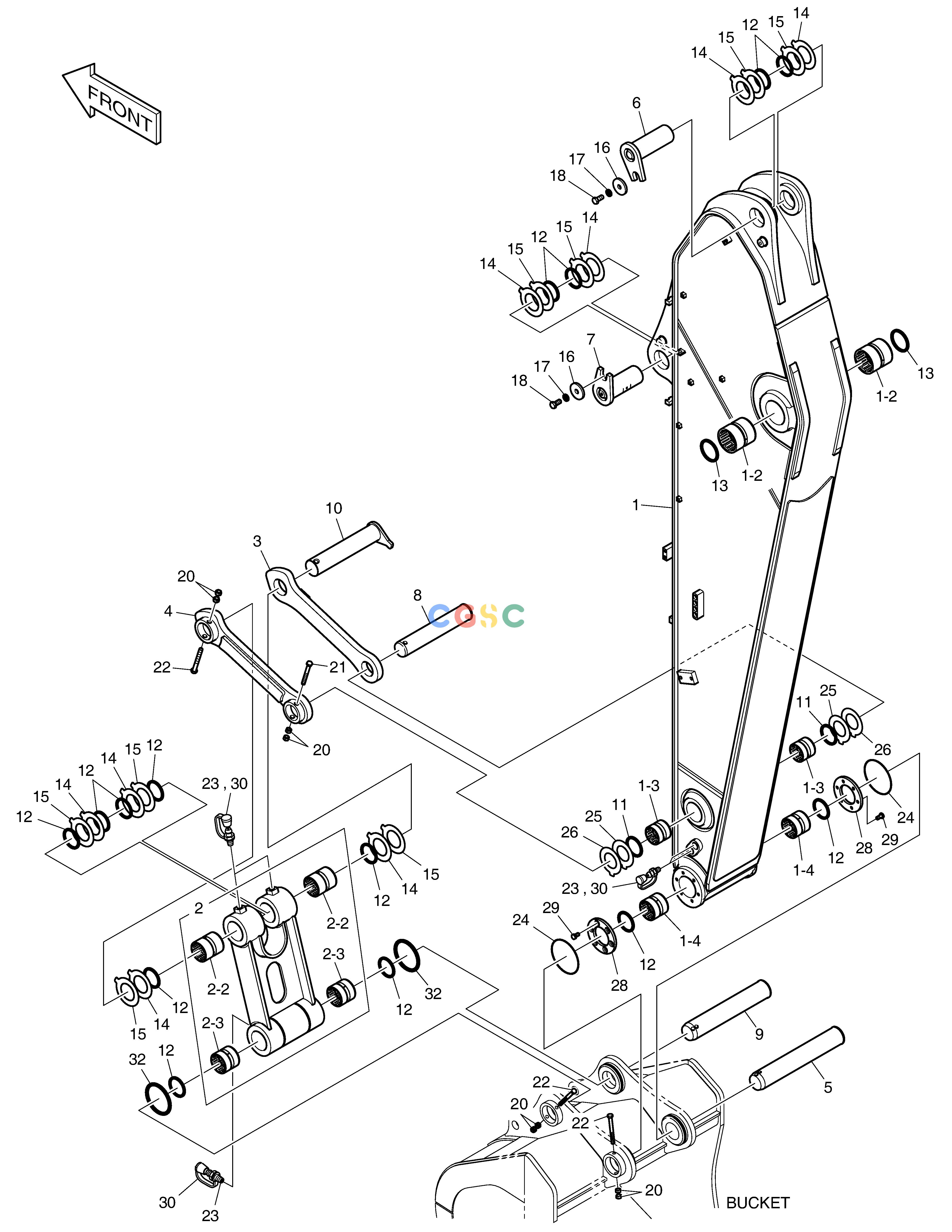 斗山零件查询ARM - 3.2m(NA) DX340LC-5 / DX350LC-5(S/N:10001~10049) Doosan parts catalog online