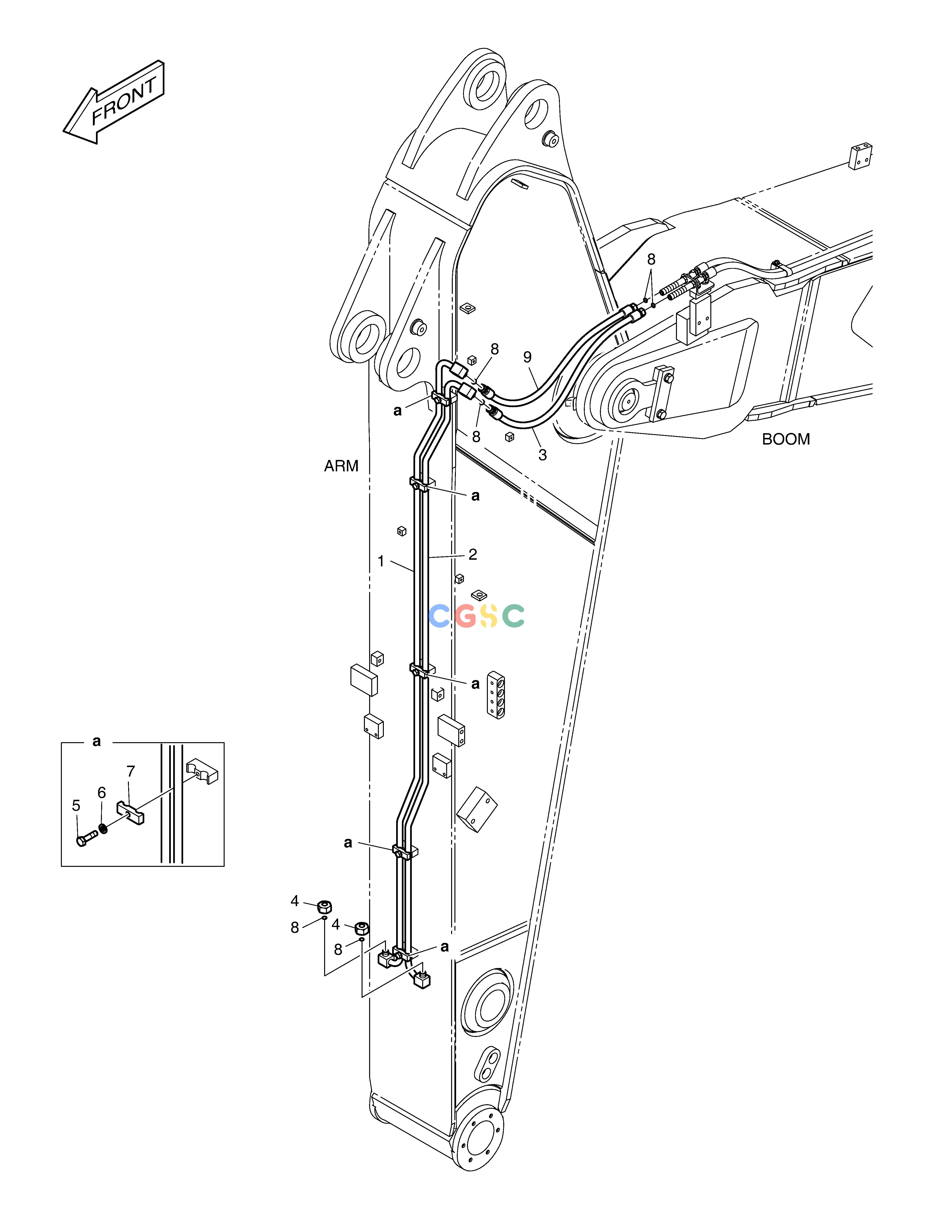 斗山零件查询ARM PIPING - QUICK FIT(ARM 2.6m) DX340LC-5 / DX350LC-5(S/N:10001~10049) Doosan parts catalog online