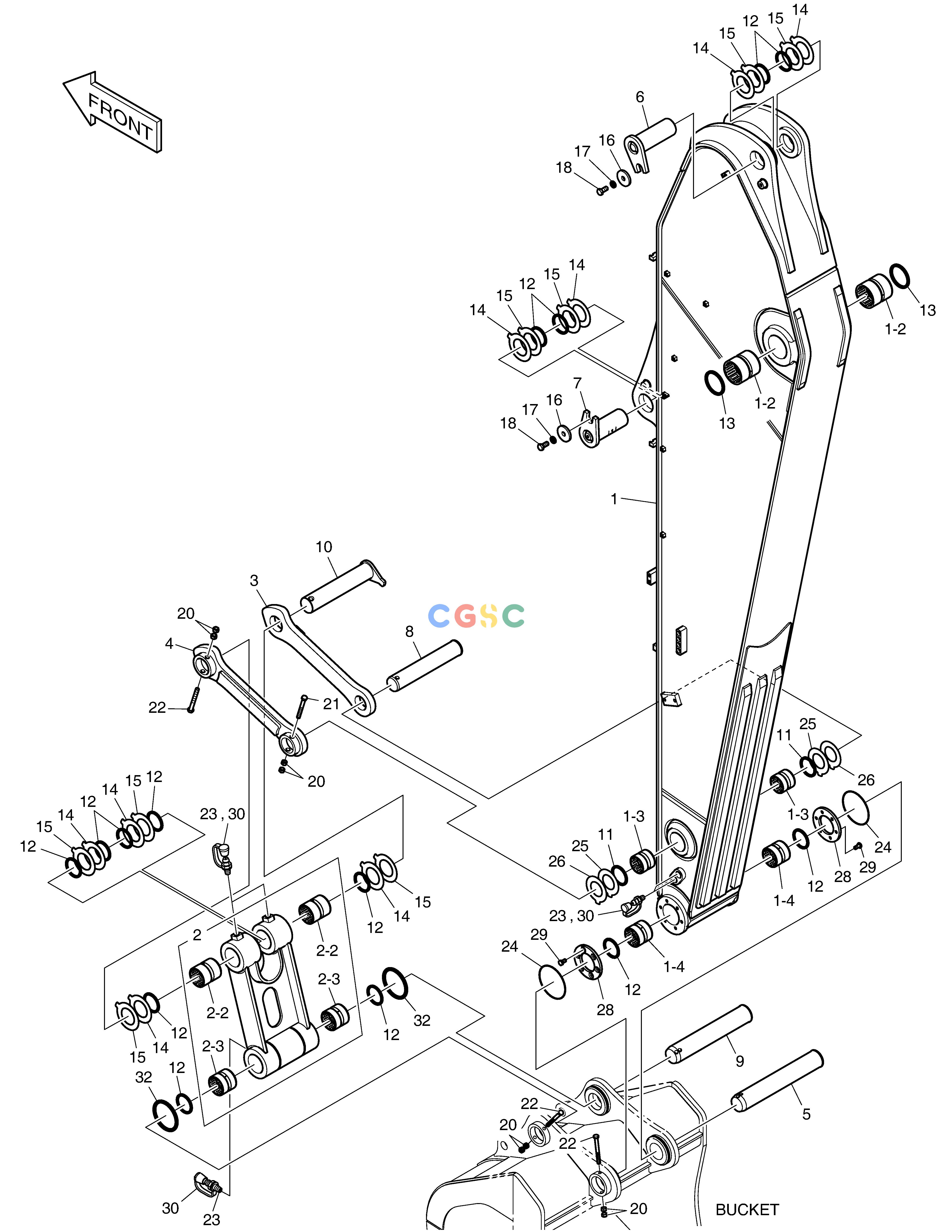 斗山零件查询ARM - 3.95m DX340LC-5 / DX350LC-5(S/N:10001~10049) Doosan parts catalog online