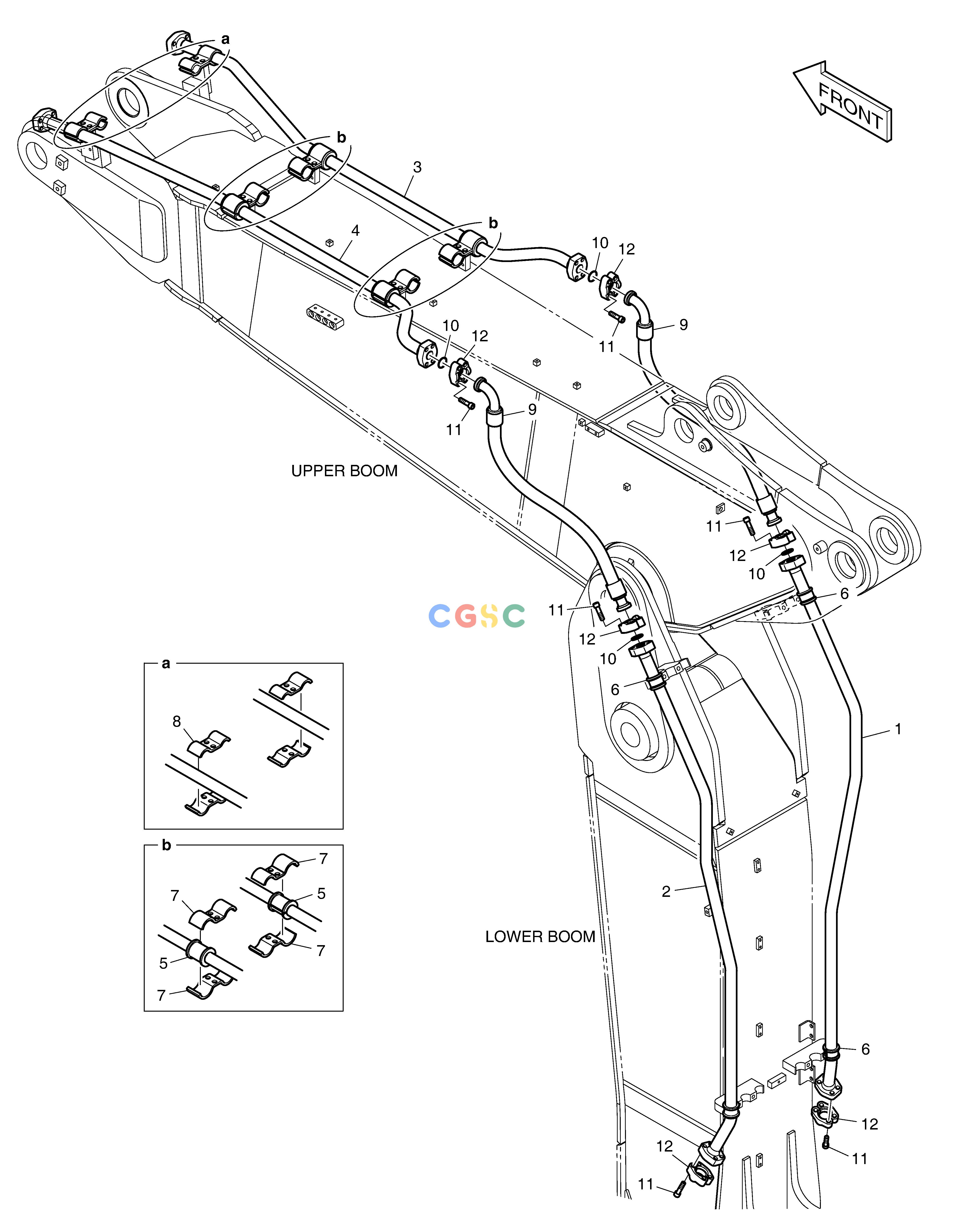 斗山零件查询ARTI. BOOM PIPING - ONE & TWO WAY DX340LC-5 / DX350LC-5(S/N:10001~10049) Doosan parts catalog online