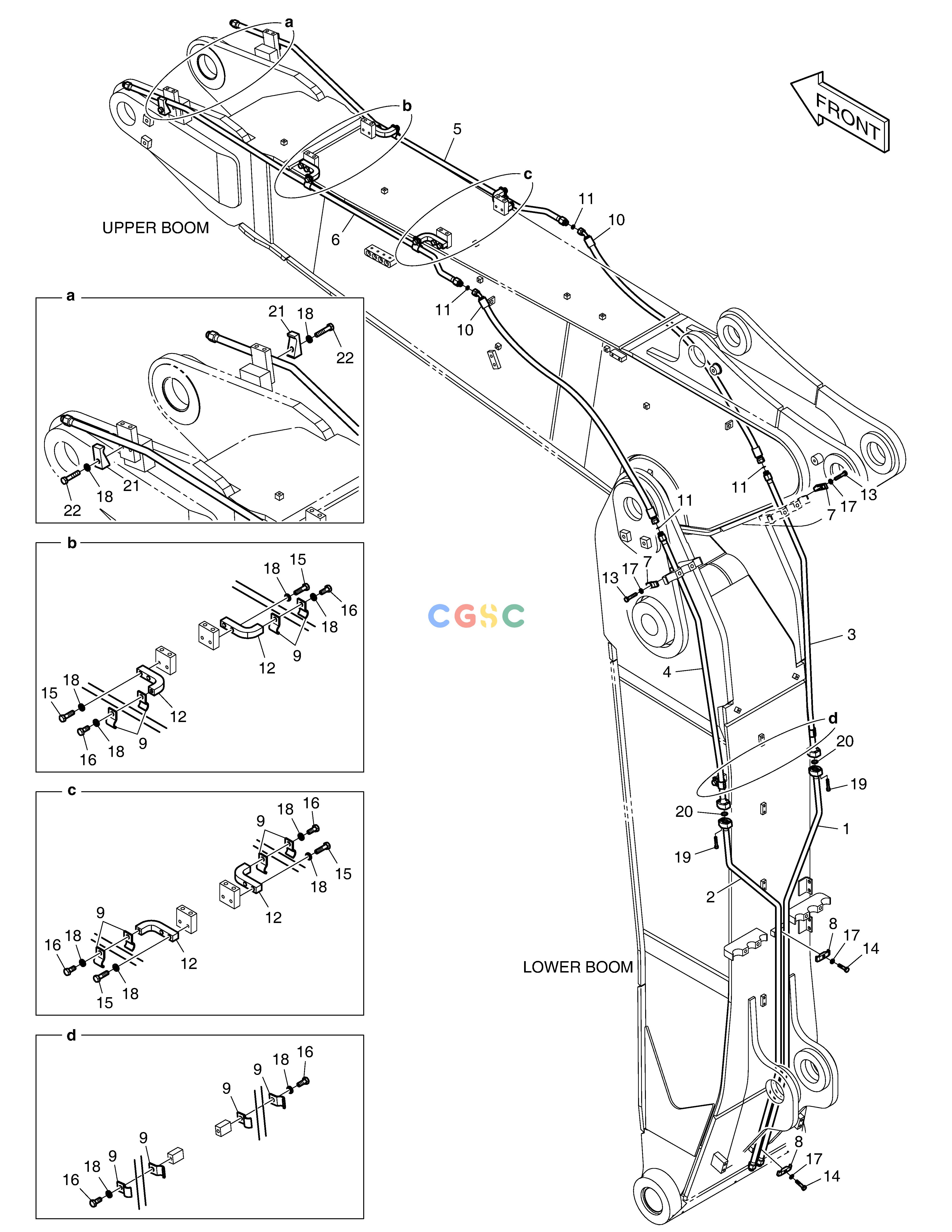 斗山零件查询ARTI. BOOM PIPING - ROTATING DX340LC-5 / DX350LC-5(S/N:10001~10049) Doosan parts catalog online