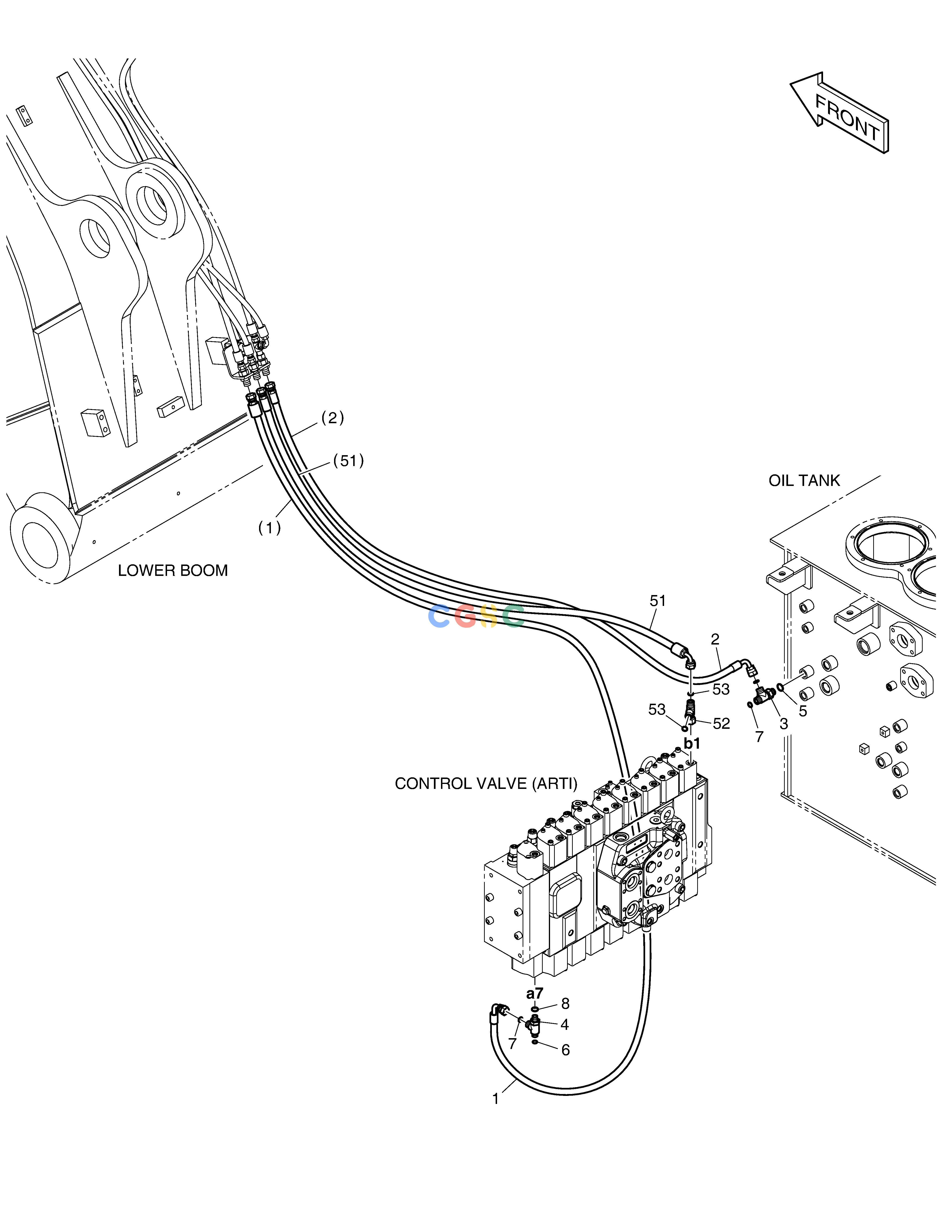 斗山零件查询PILOT PIPING - LOCK VALVE (ARTI) DX340LC-5 / DX350LC-5(S/N:10001~10049) Doosan parts catalog online