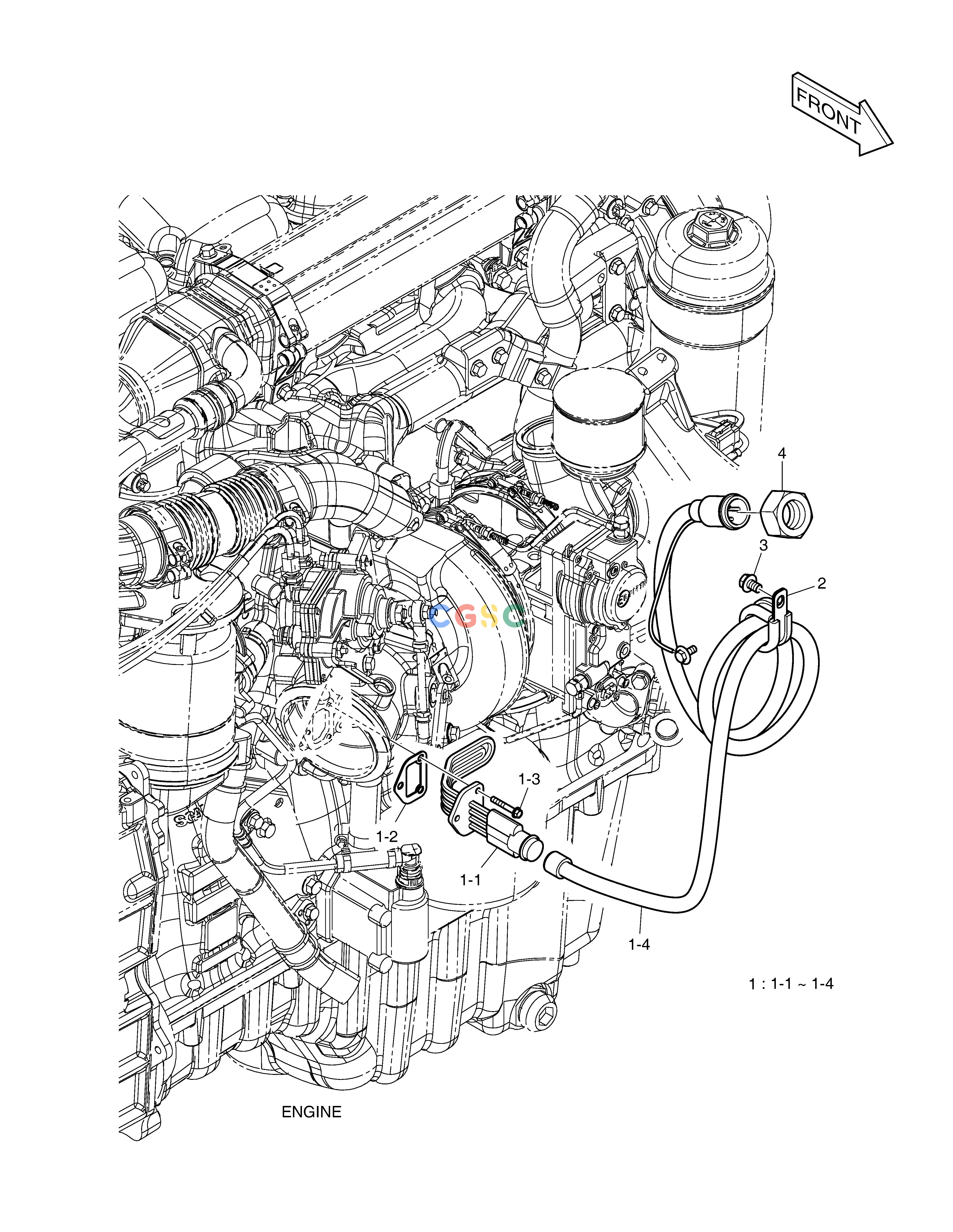 斗山零件查询HEATER KIT(230V) DX340LC-5 / DX350LC-5(S/N:10001~10049) Doosan parts catalog online