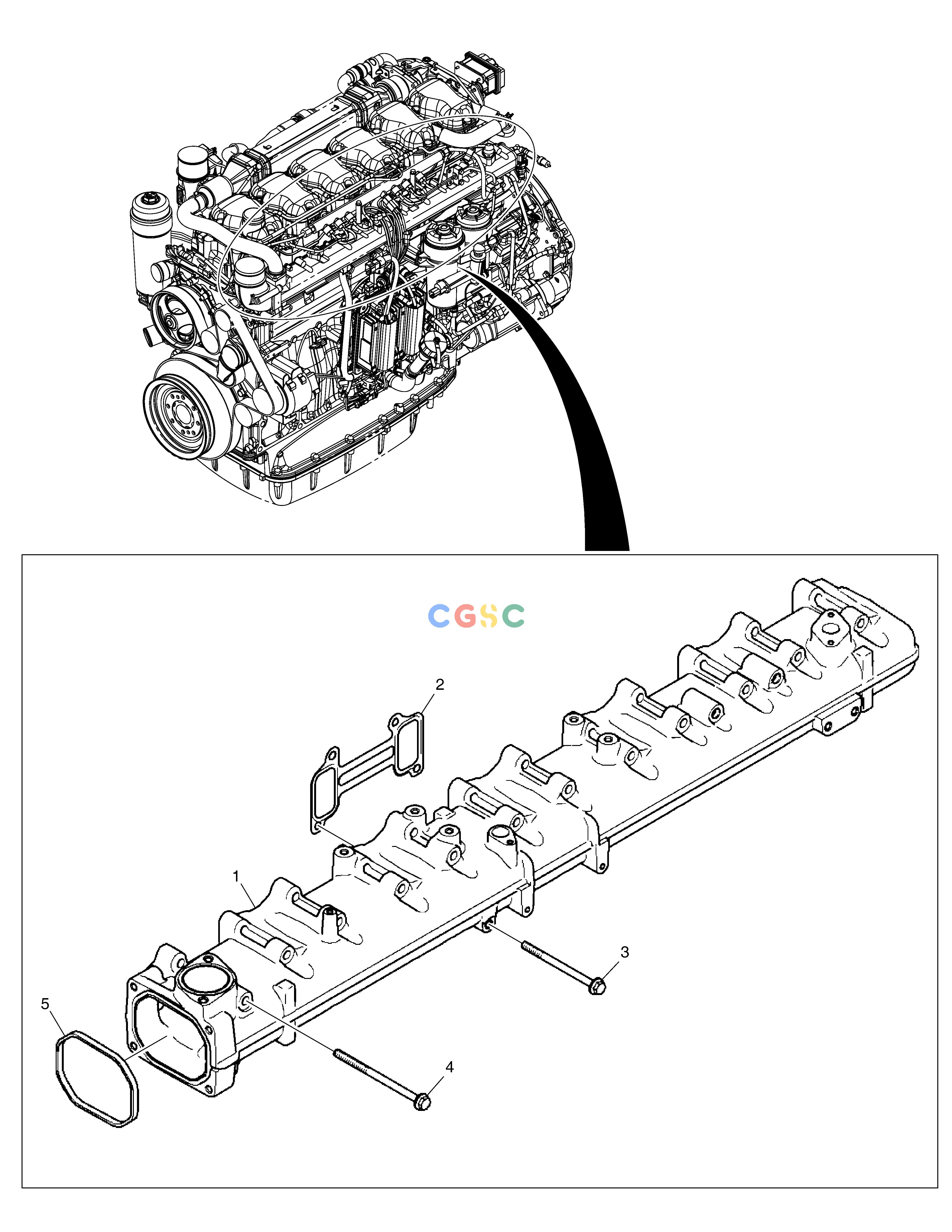 斗山零件查询INTAKE MANIFOLD DX490LC-5(S/N:10001~10011) Doosan parts catalog online