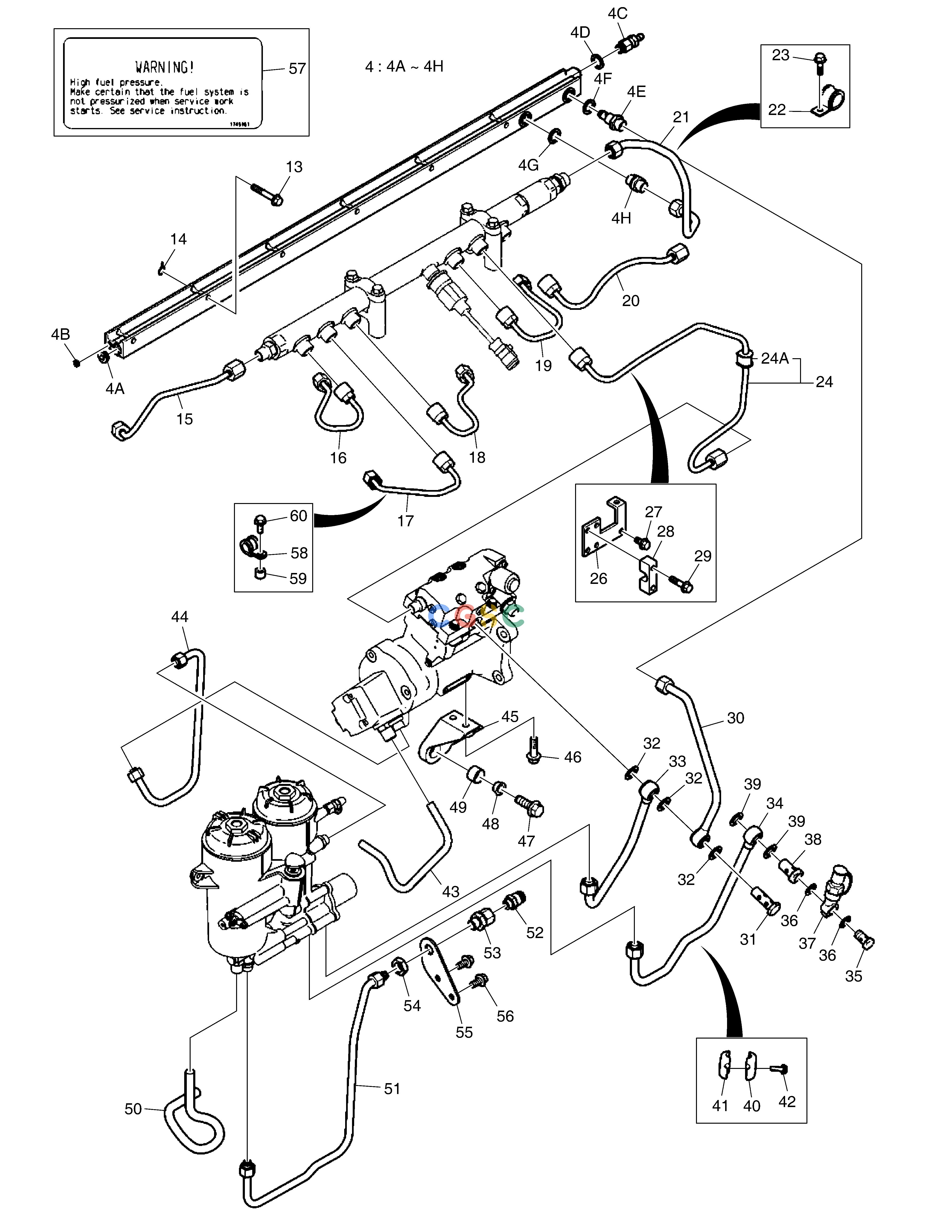斗山零件查询FUEL PIPING DX490LC-5(S/N:10001~10011) Doosan parts catalog online
