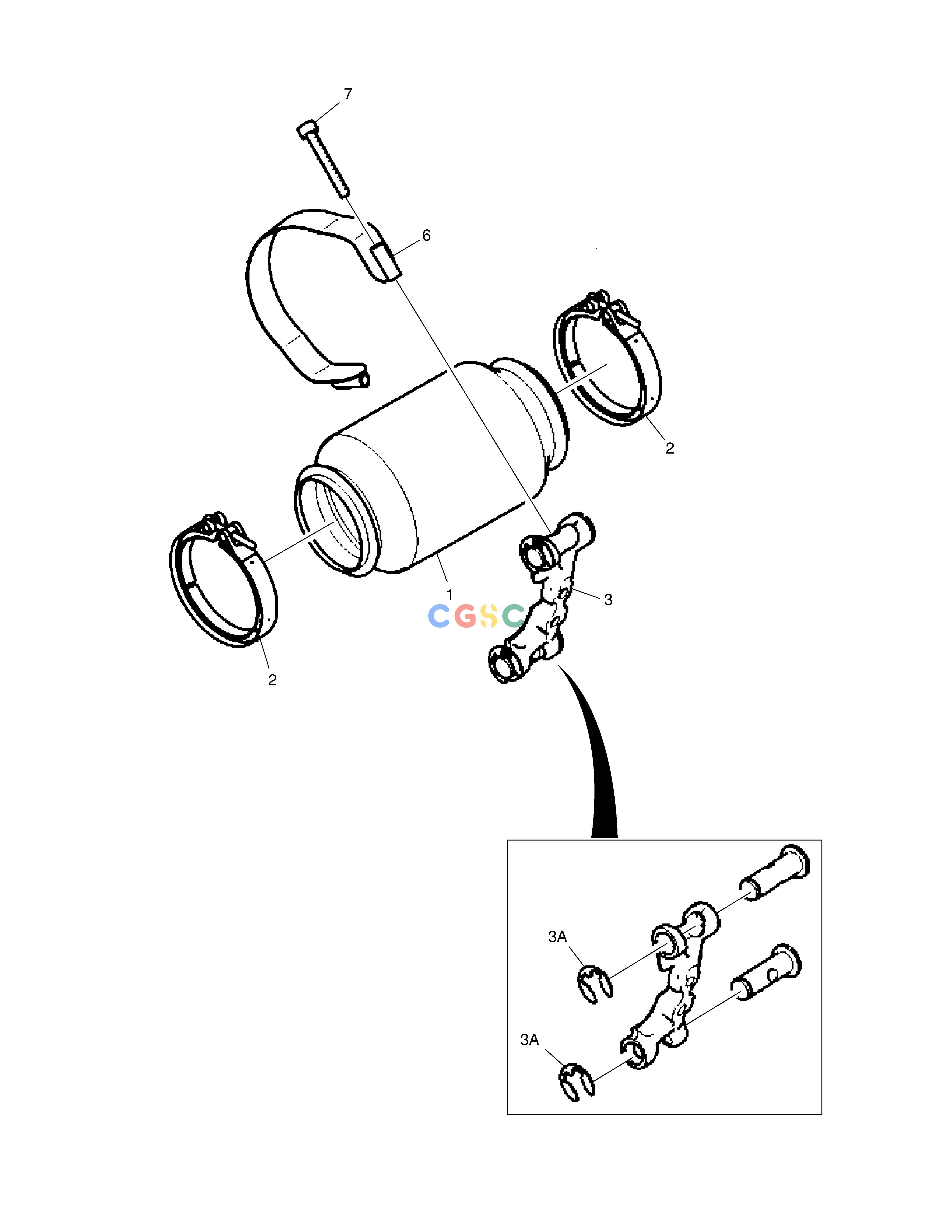 斗山零件查询HYDROLYSIS CATALYTIC CONVERTER DX490LC-5(S/N:10001~10011) Doosan parts catalog online