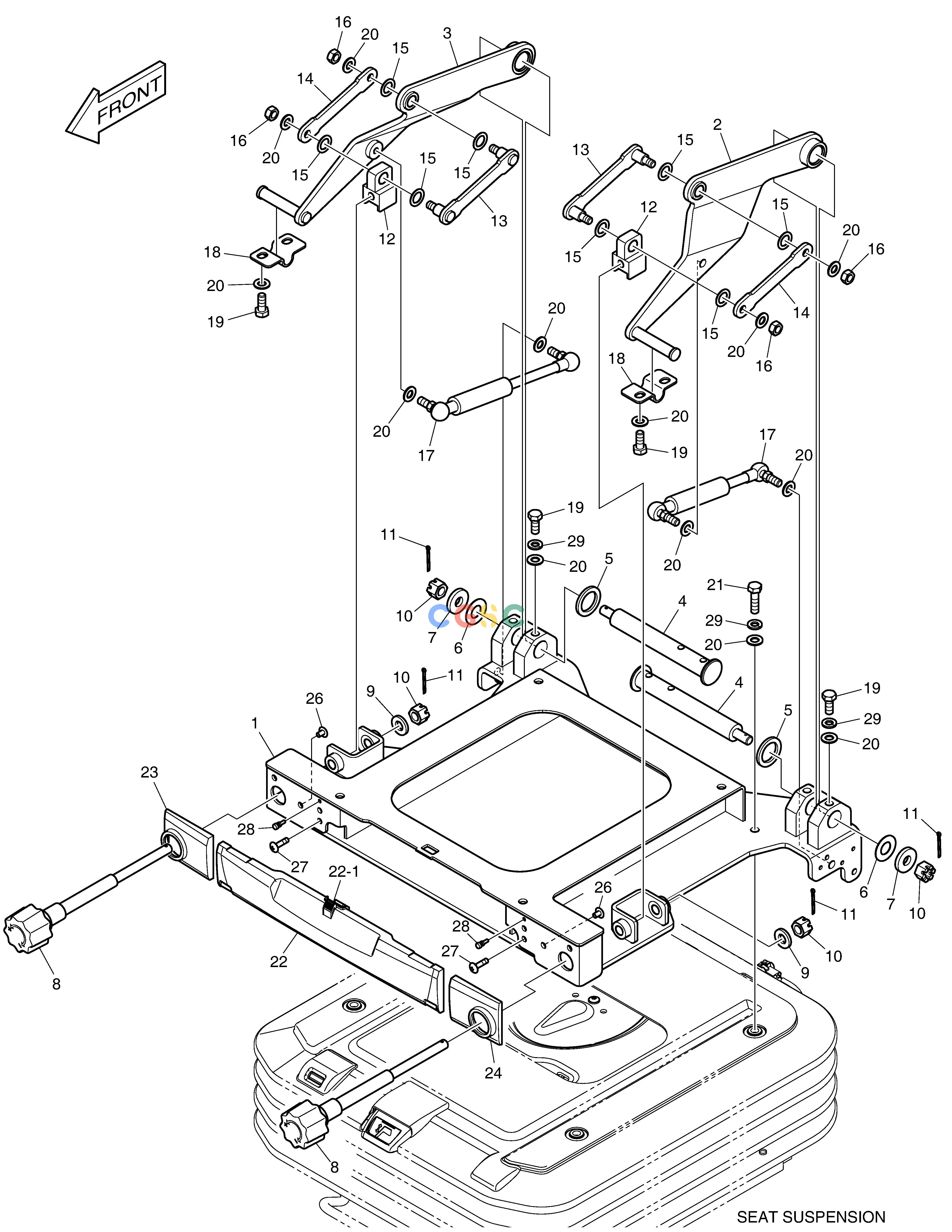 斗山零件查询SEAT SLIDING PLATE DX490LC-5(S/N:10001~10011) Doosan parts catalog online