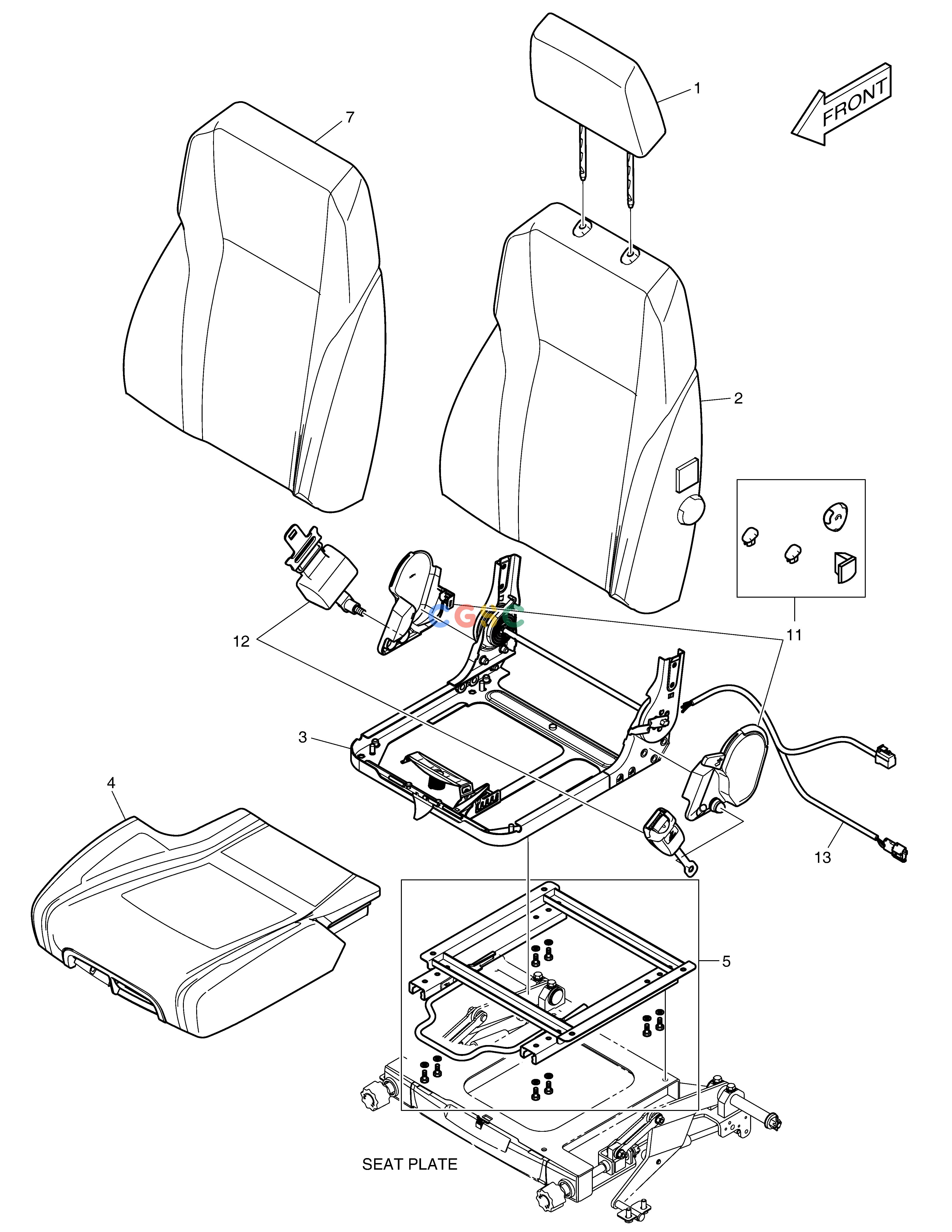 斗山零件查询SEAT DX490LC-5(S/N:10001~10011) Doosan parts catalog online
