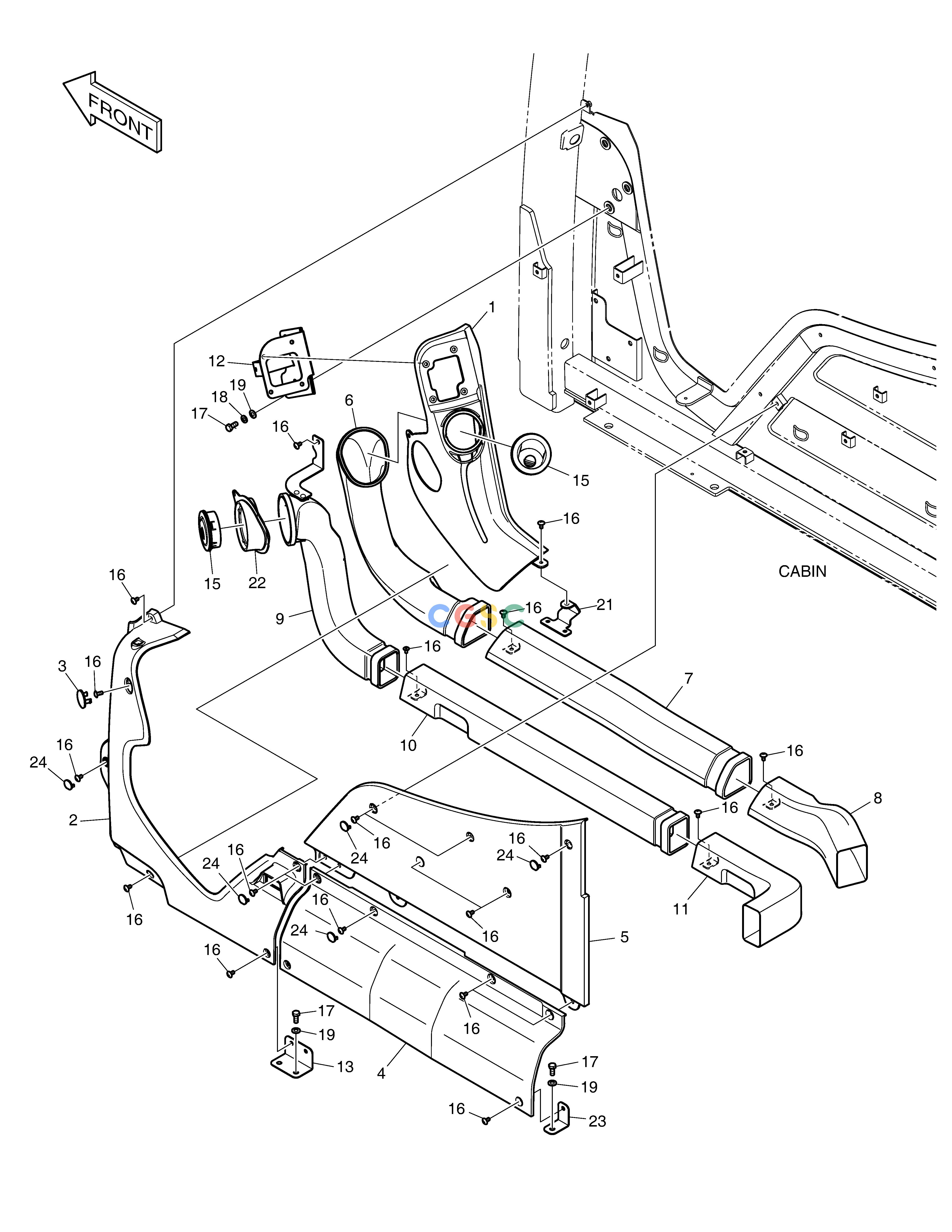 斗山零件查询DUCT COVER DX490LC-5(S/N:10001~10011) Doosan parts catalog online