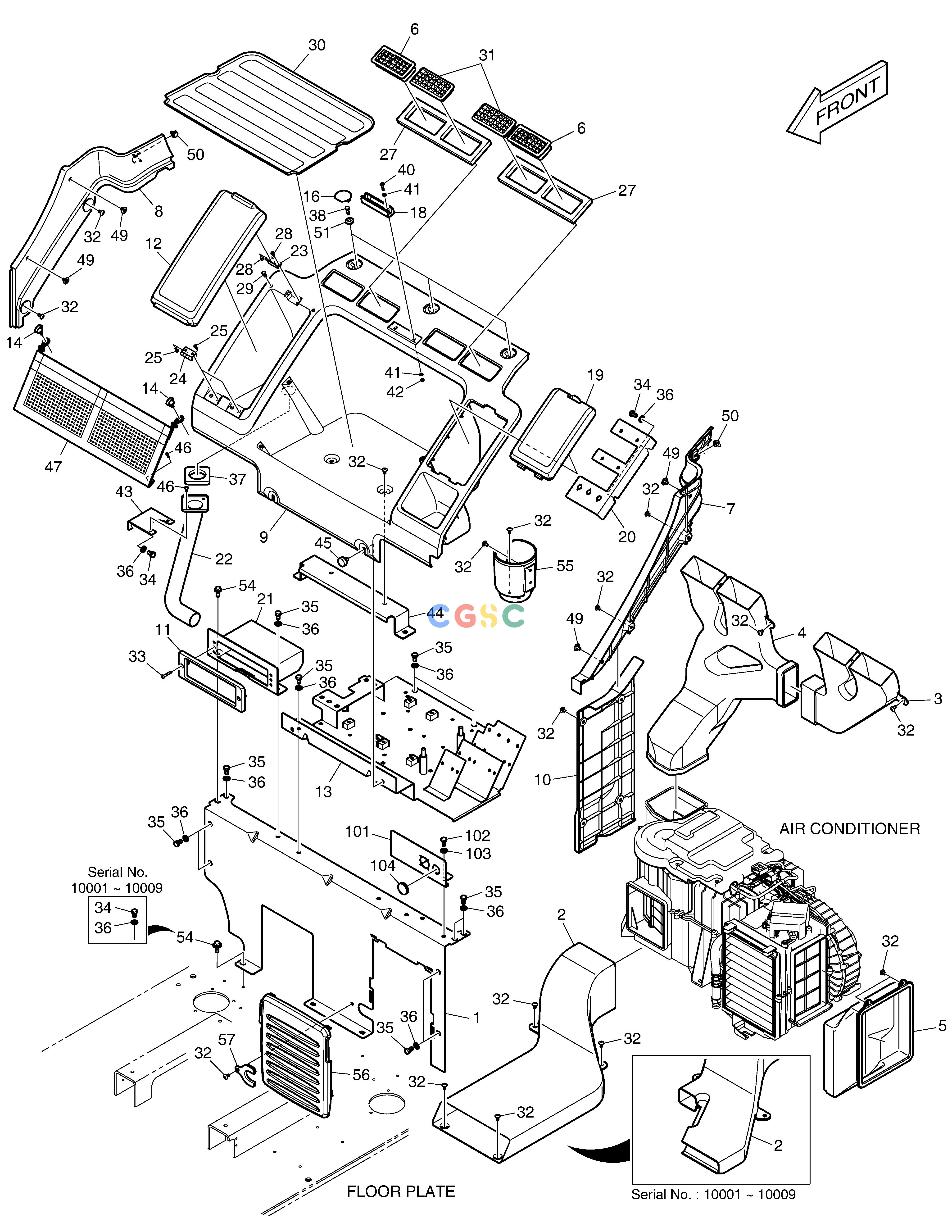 斗山零件查询HEATER COVER DX490LC-5(S/N:10001~10011) Doosan parts catalog online