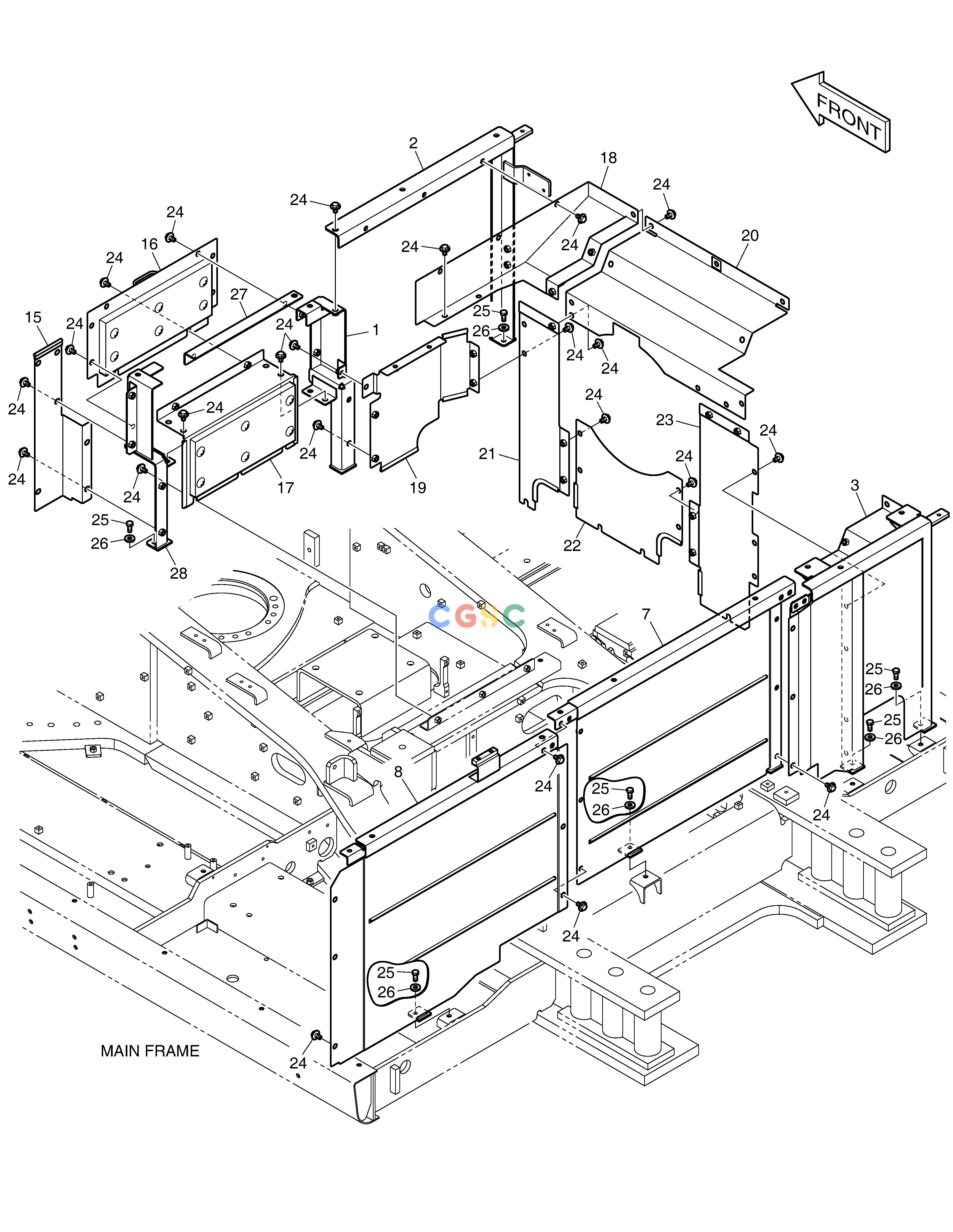 斗山零件查询SUPPORT & BAFFLE(1) DX490LC-5(S/N:10001~10011) Doosan parts catalog online