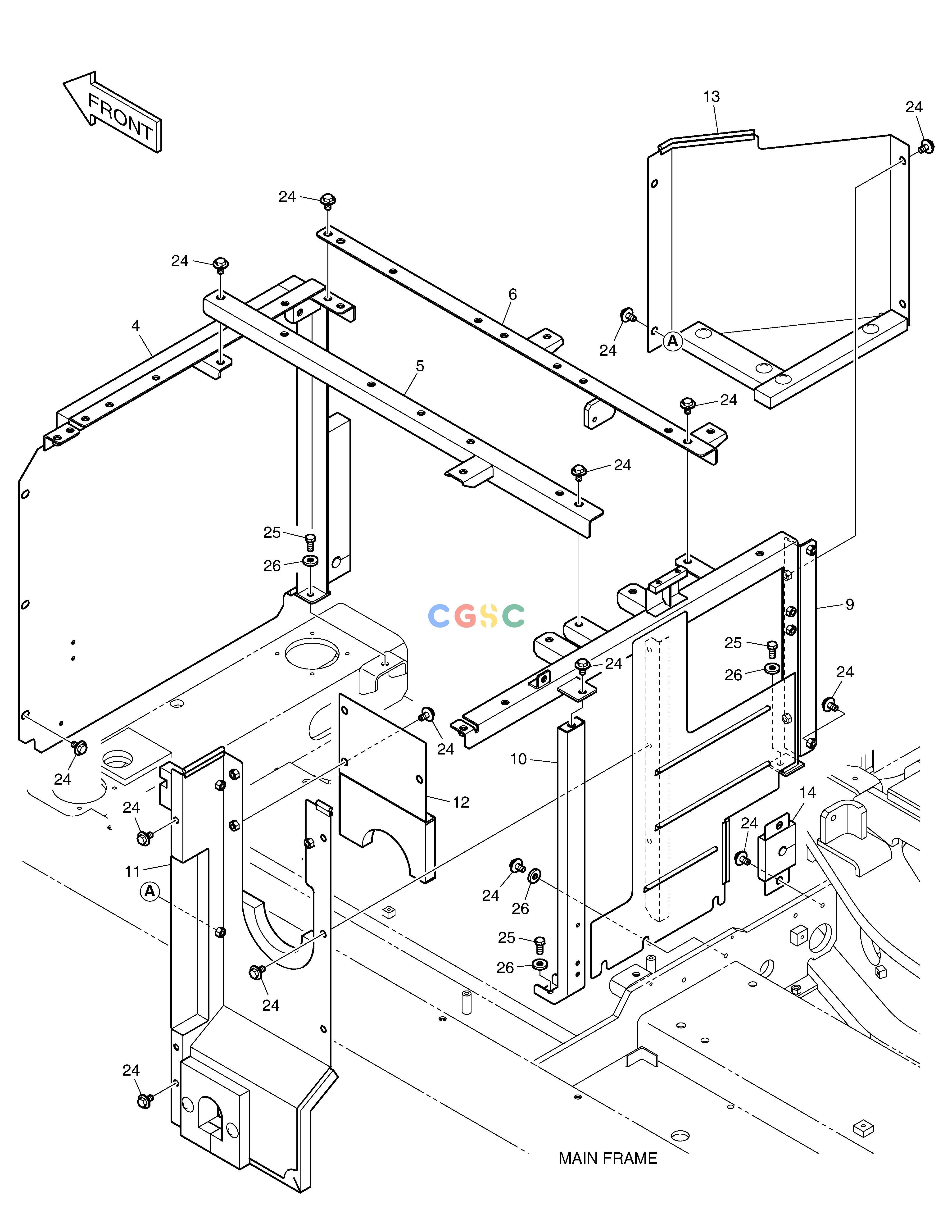 斗山零件查询SUPPORT & BAFFLE(2) DX490LC-5(S/N:10001~10011) Doosan parts catalog online