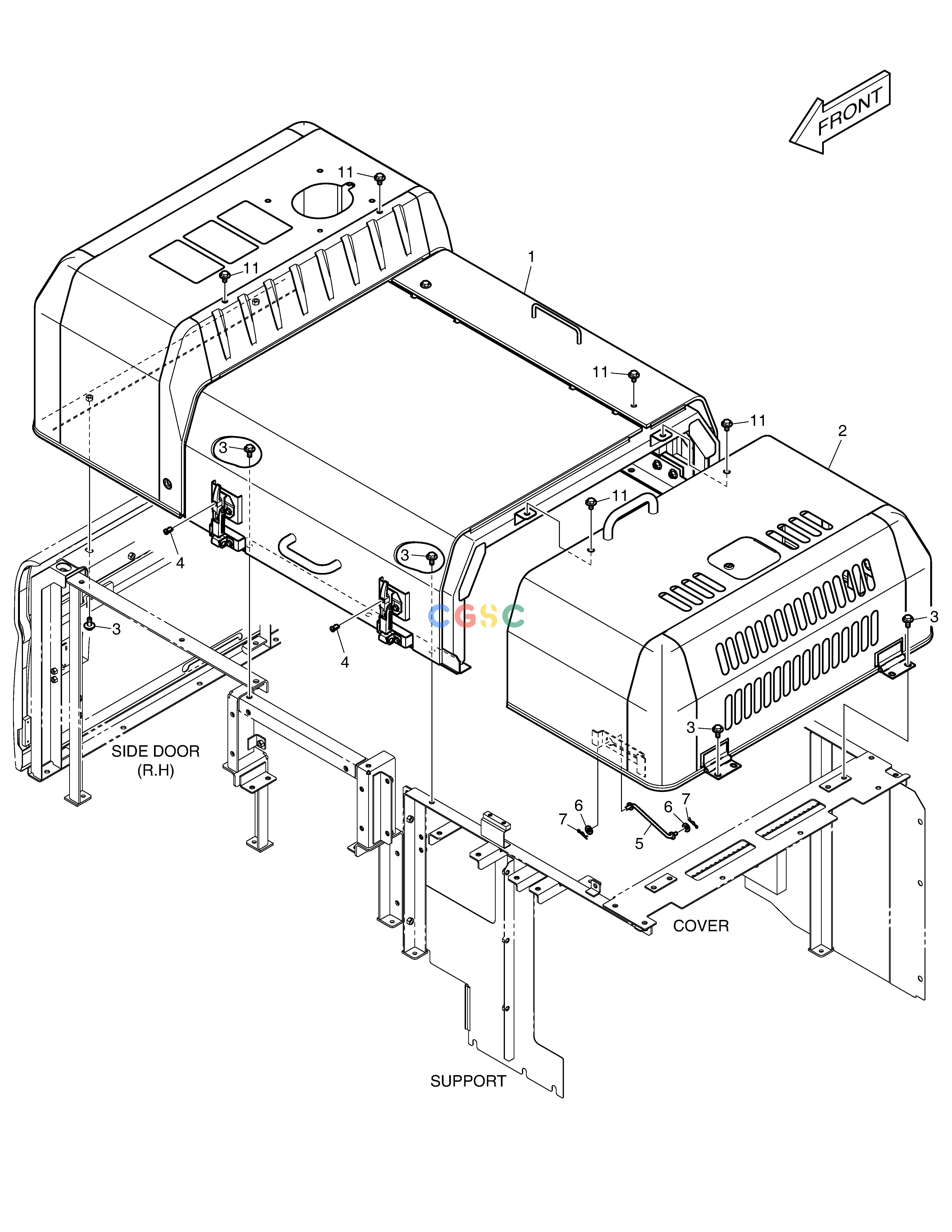 斗山零件查询BONNET ASS'Y DX490LC-5(S/N:10001~10011) Doosan parts catalog online