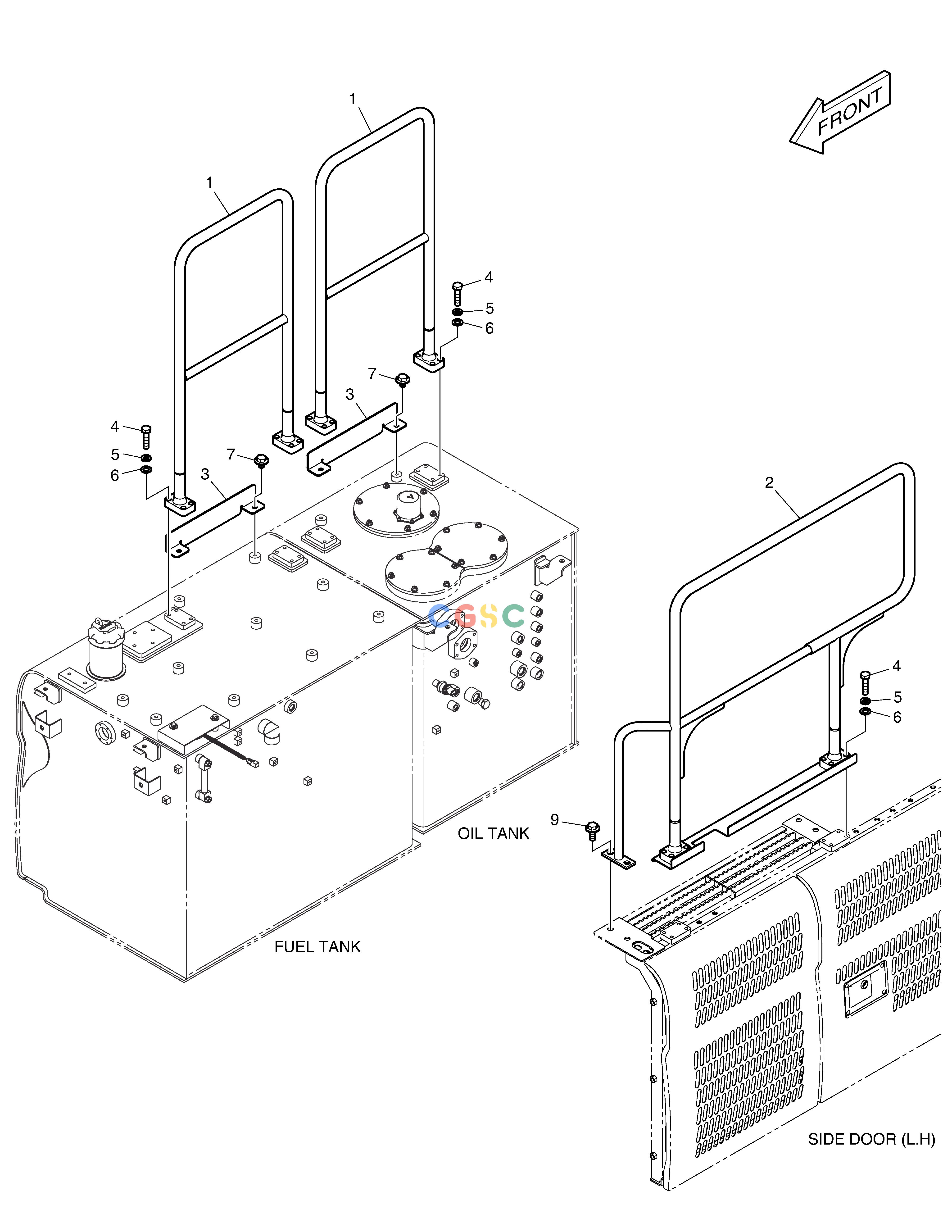 斗山零件查询GUARD RAIL DX490LC-5(S/N:10001~10011) Doosan parts catalog online