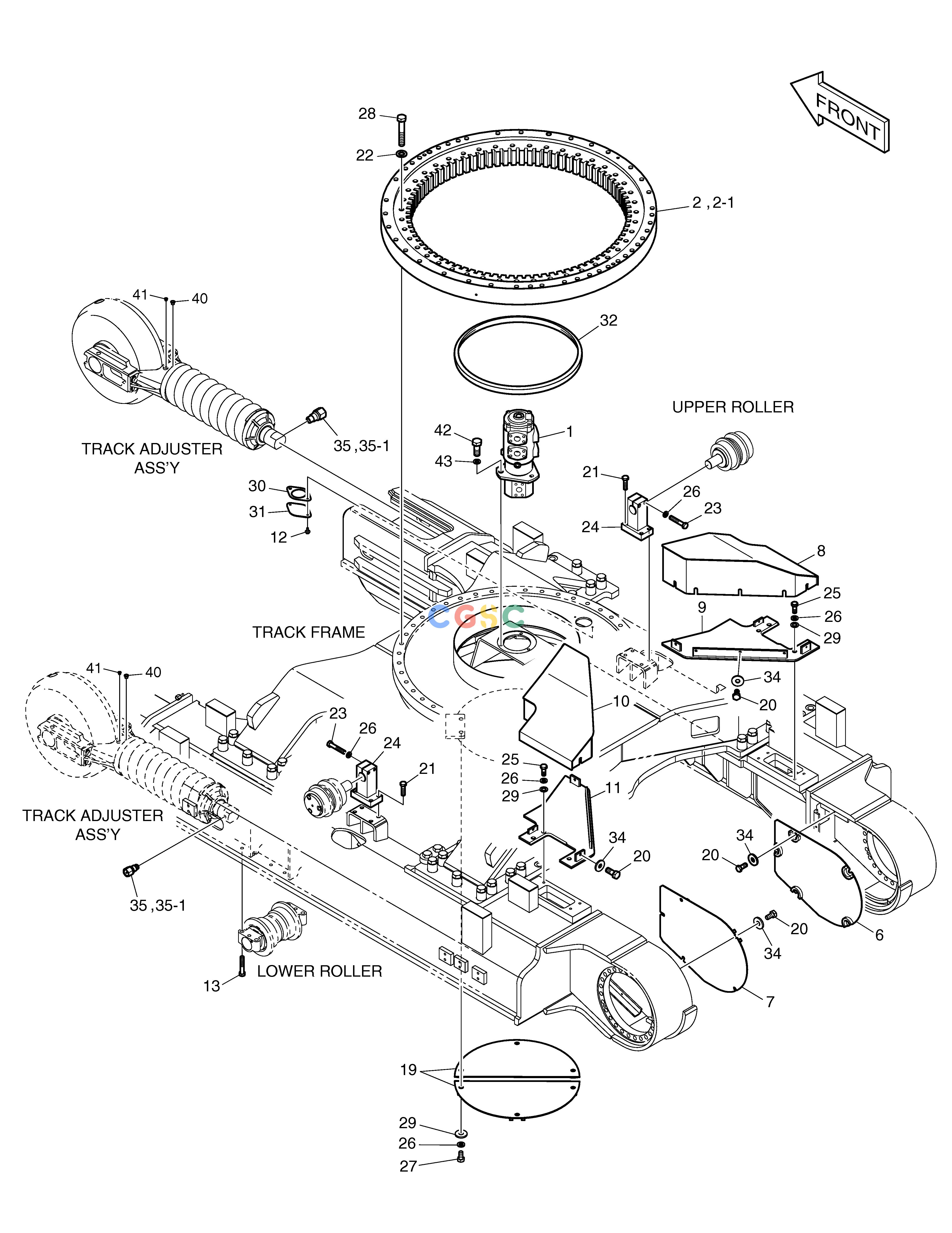 斗山零件查询TRACK COMPONENTS DX490LC-5(S/N:10001~10011) Doosan parts catalog online